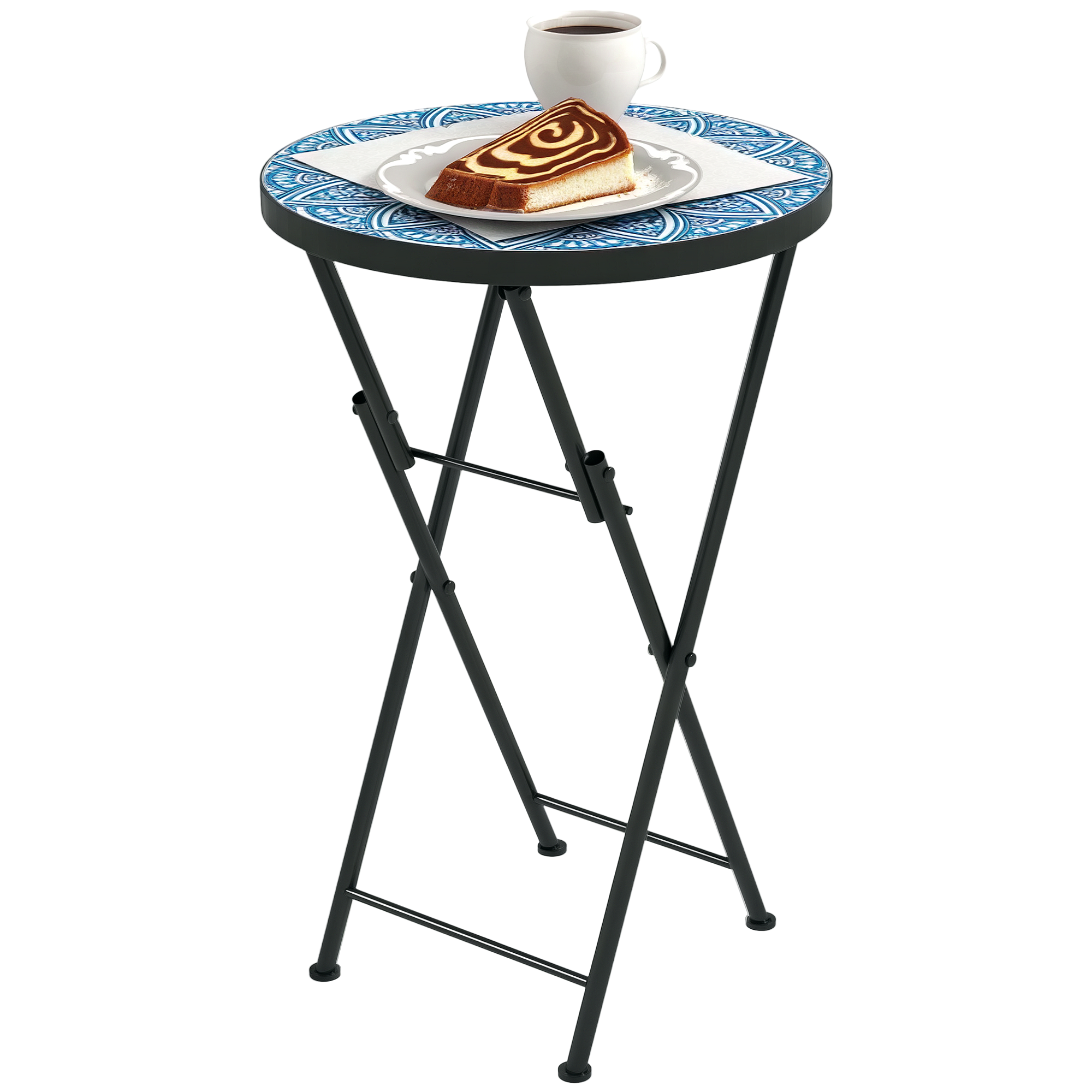 colorful mosaic fold garden table
