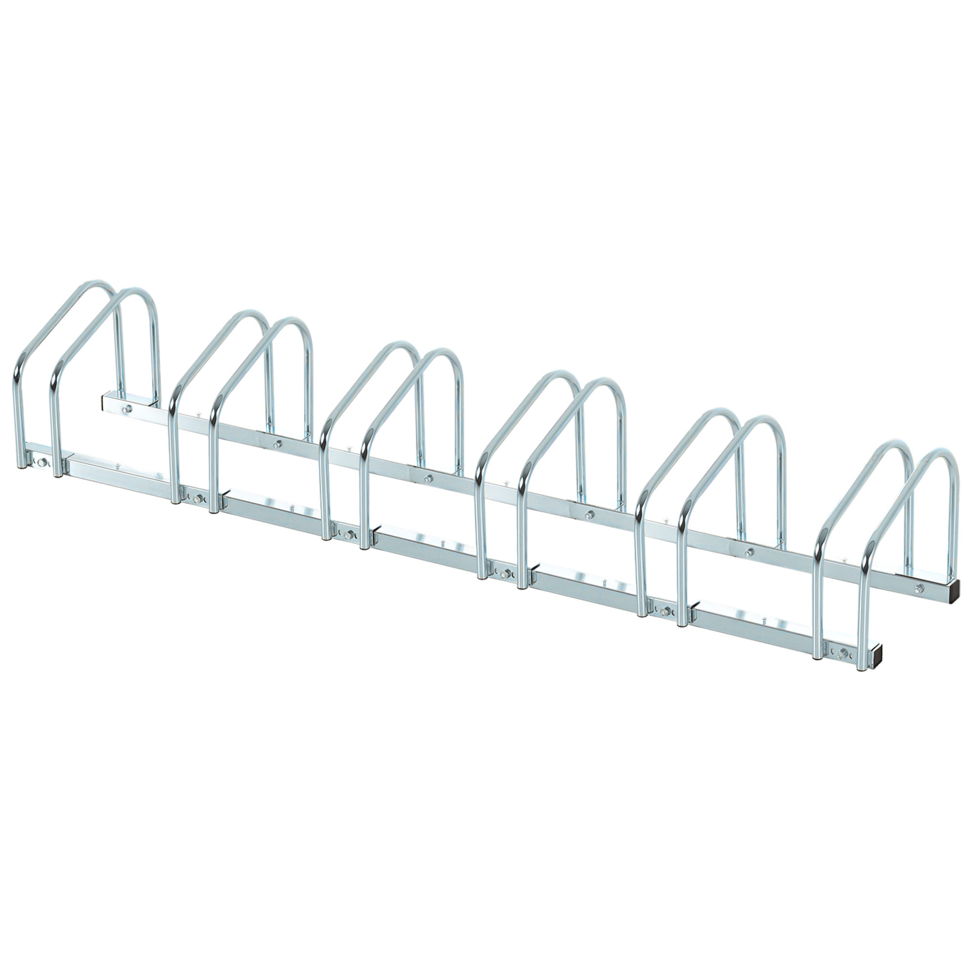 Aparcamiento Para 6 Bicicletas Soporte De Acero Para Aparcar Bicicletas En El Suelo O Pared 179x33x27 Cm Plata_ecoleips.com
