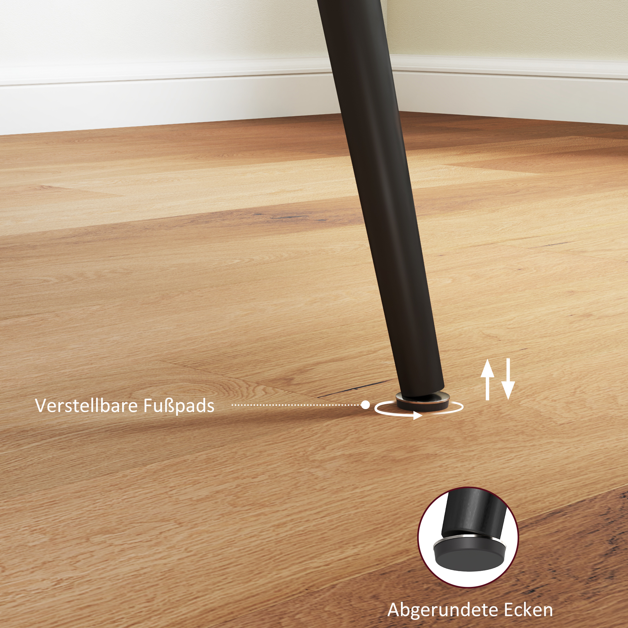 Ausziehbarer Esstisch, Ausziehtisch für 6-8 Personen, Küchentisch mit stabilen Stahlbeinen_voghion.com