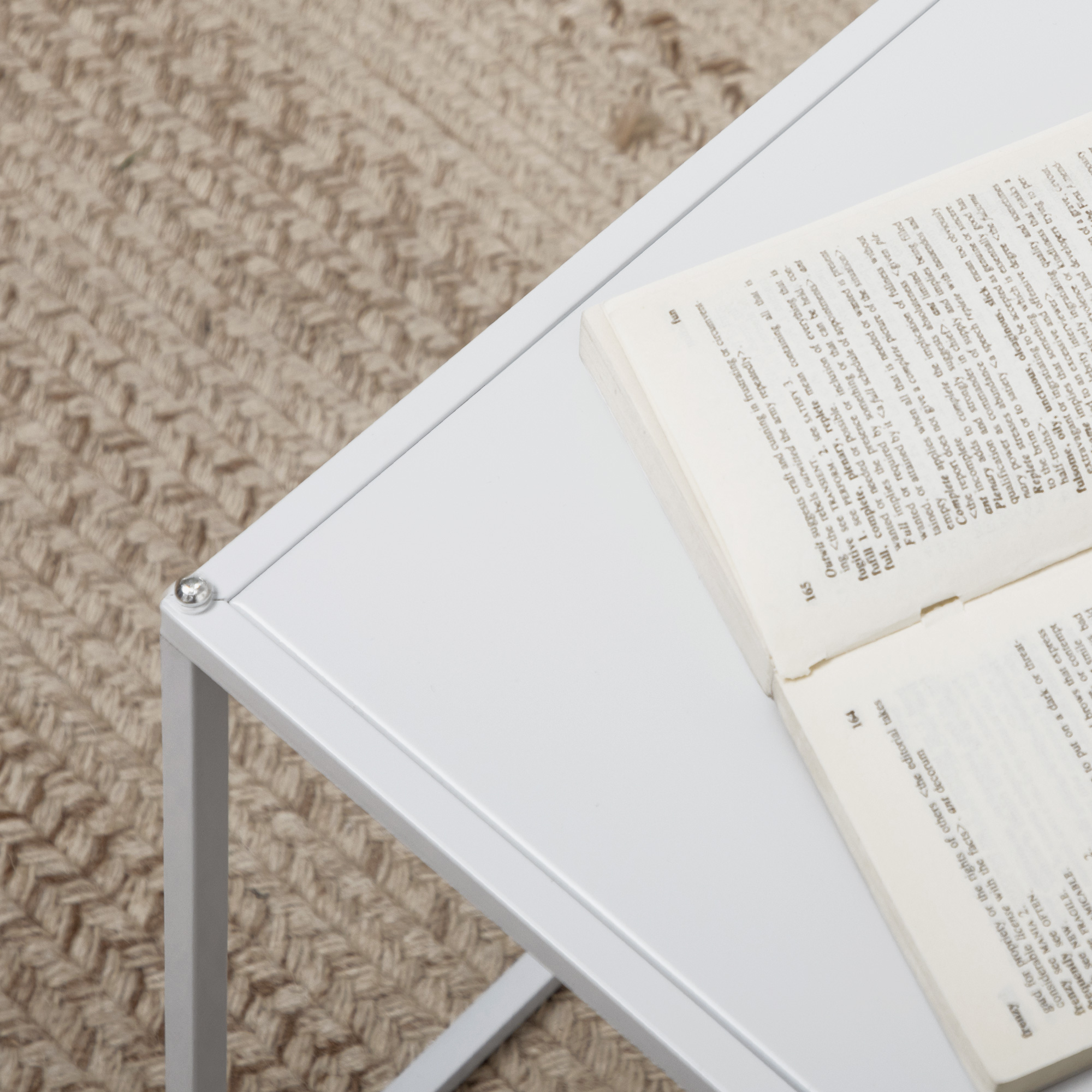 Beistelltisch-Set, moderne Satztische, platzsparend, stabiles Stahlgestell, weiß_voghion.com