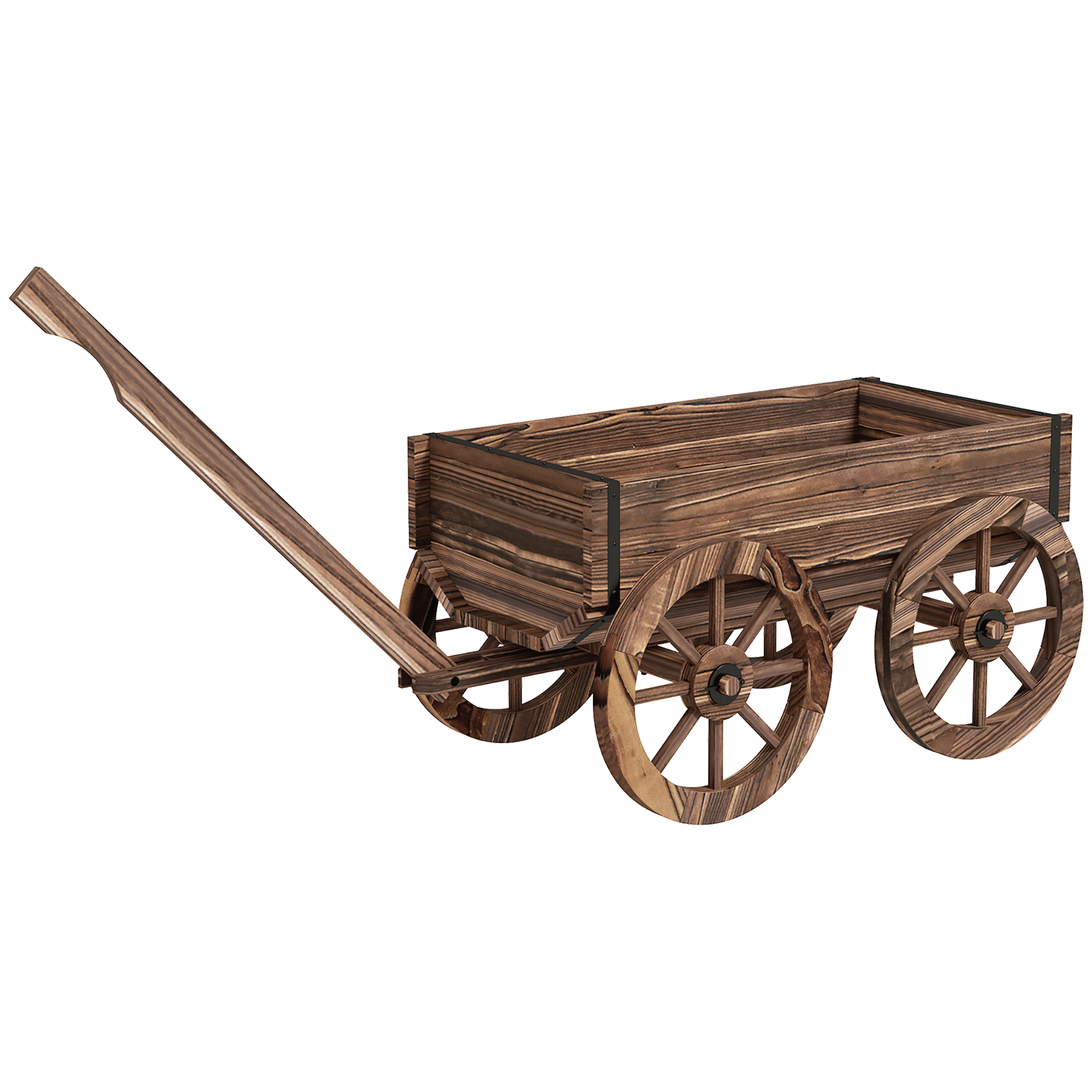 Carrito de jardín con macetero – ejemplo de decoración