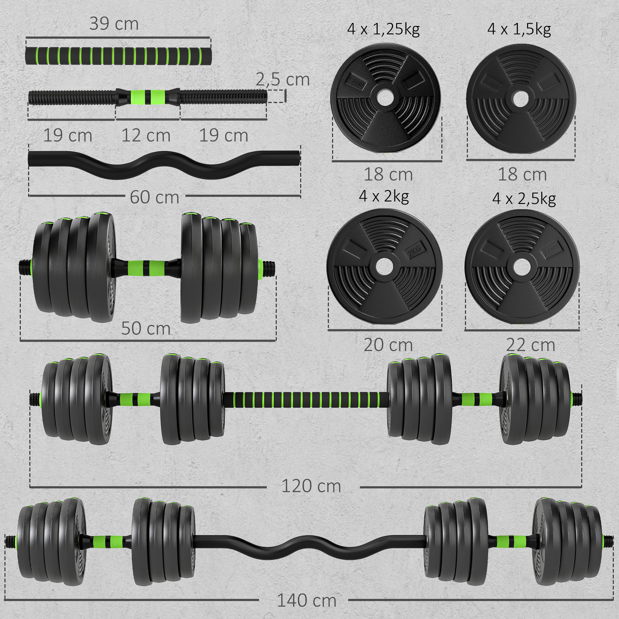 Adjustable Dumbbell And Barbell Set For Home Gym Strength Training_voghion.com