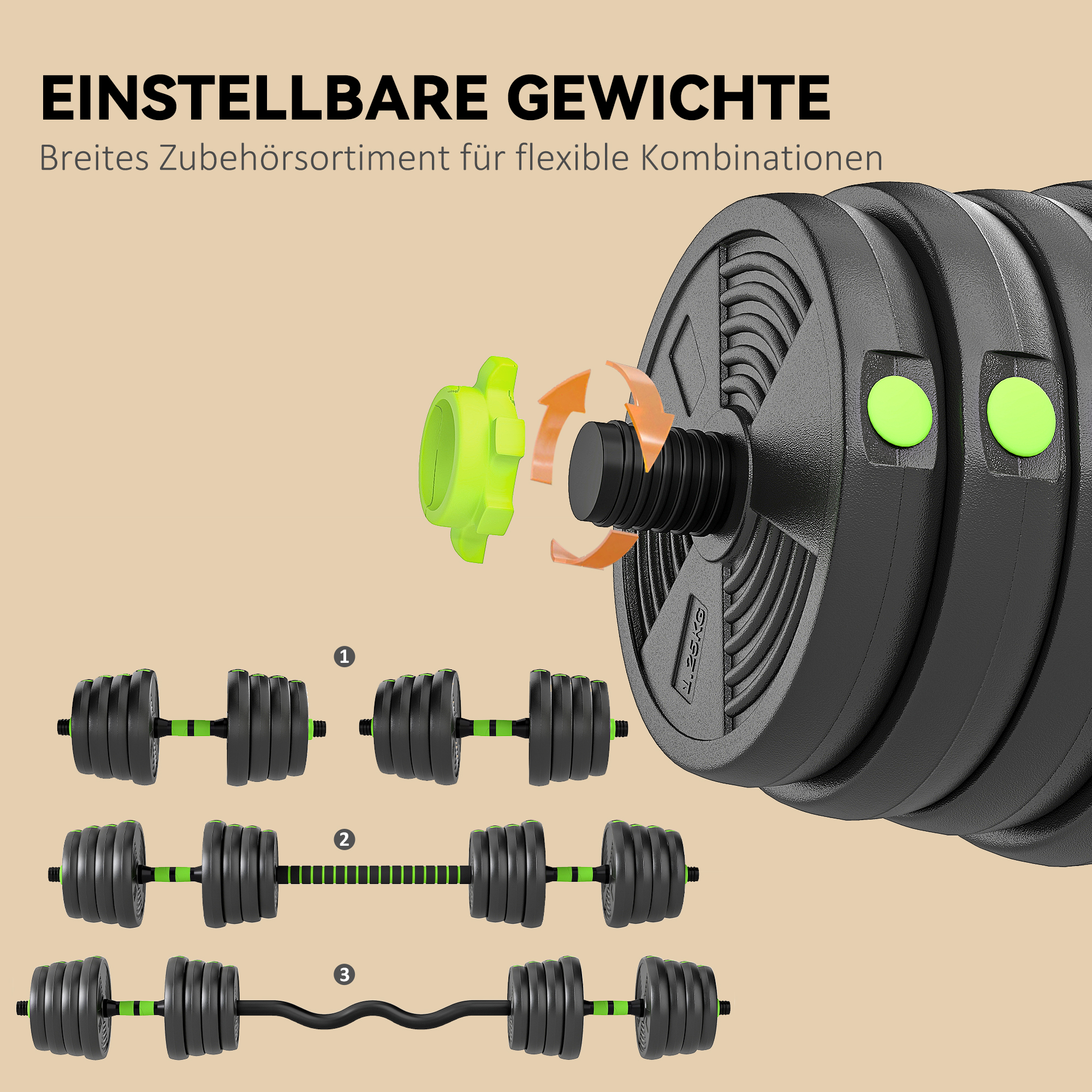 Adjustable Dumbbell And Barbell Set For Home Gym Strength Training_voghion.com