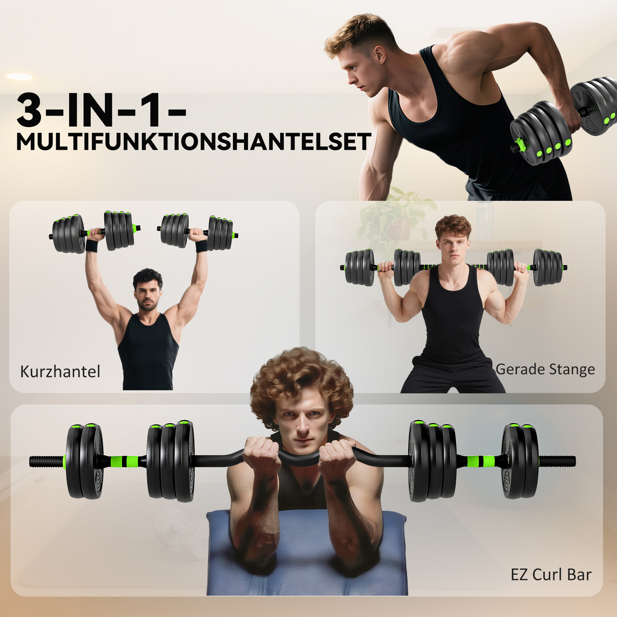 Adjustable Dumbbell And Barbell Set For Home Gym Strength Training_voghion.com
