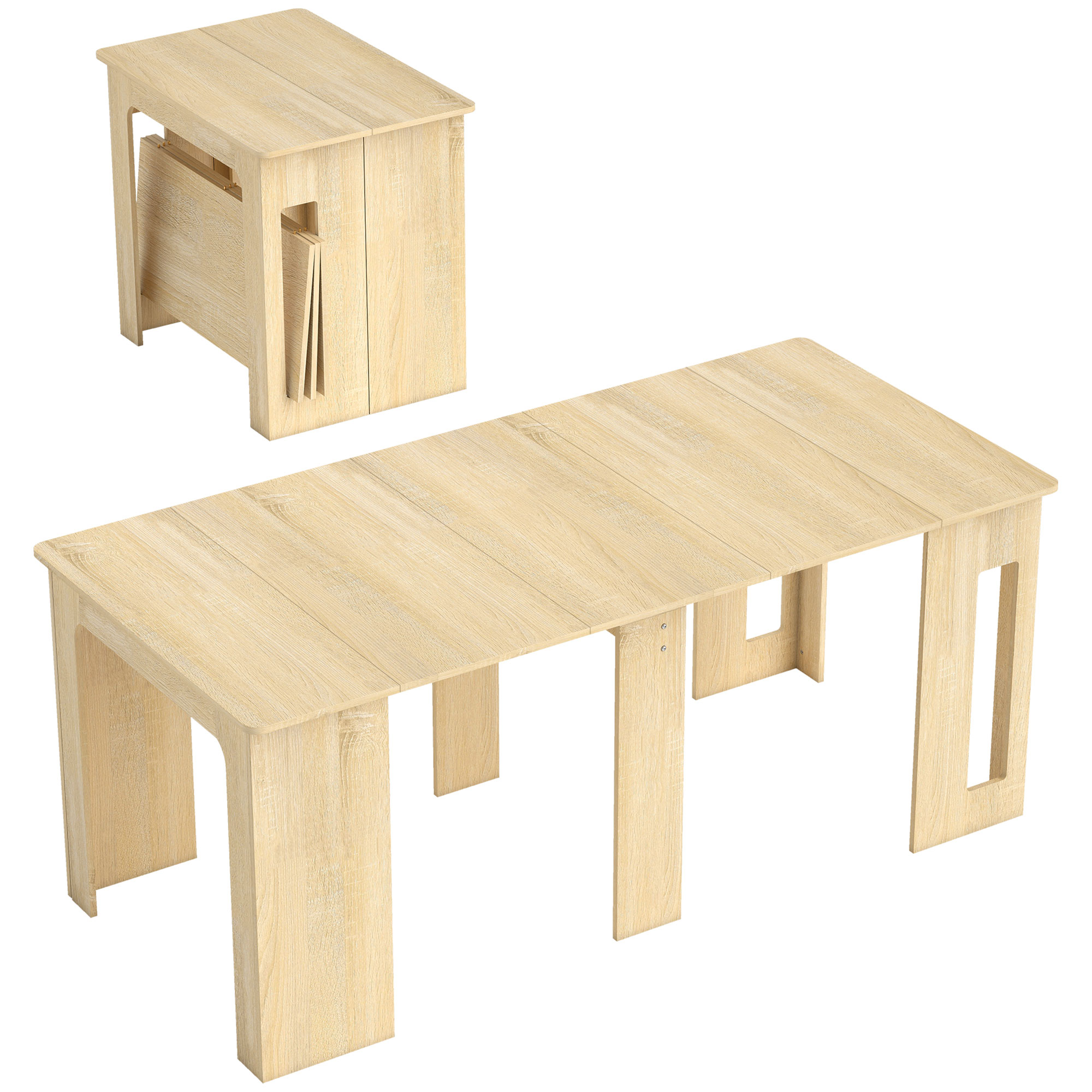 Esstisch, Klapptisch, Ausziehtisch, Esstisch, Spanplatte, 60–180 x 85 x 75 cm, Natur_voghion.com