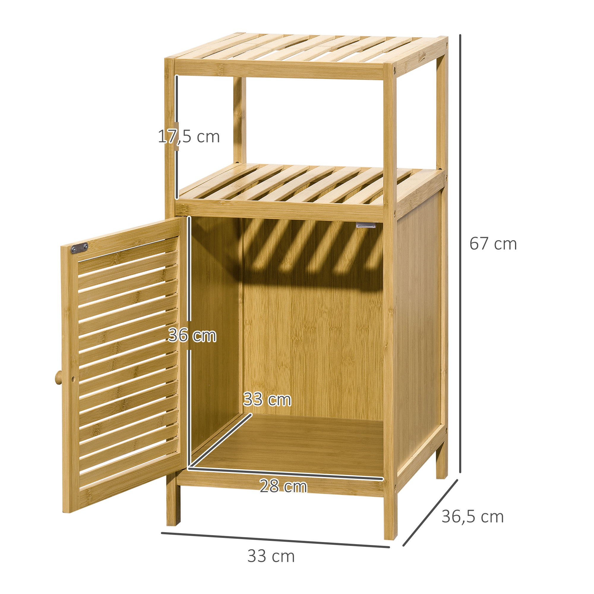 Bamboo Bathroom Vanity Cabinet With Single Door And Shelf Natural_voghion.com