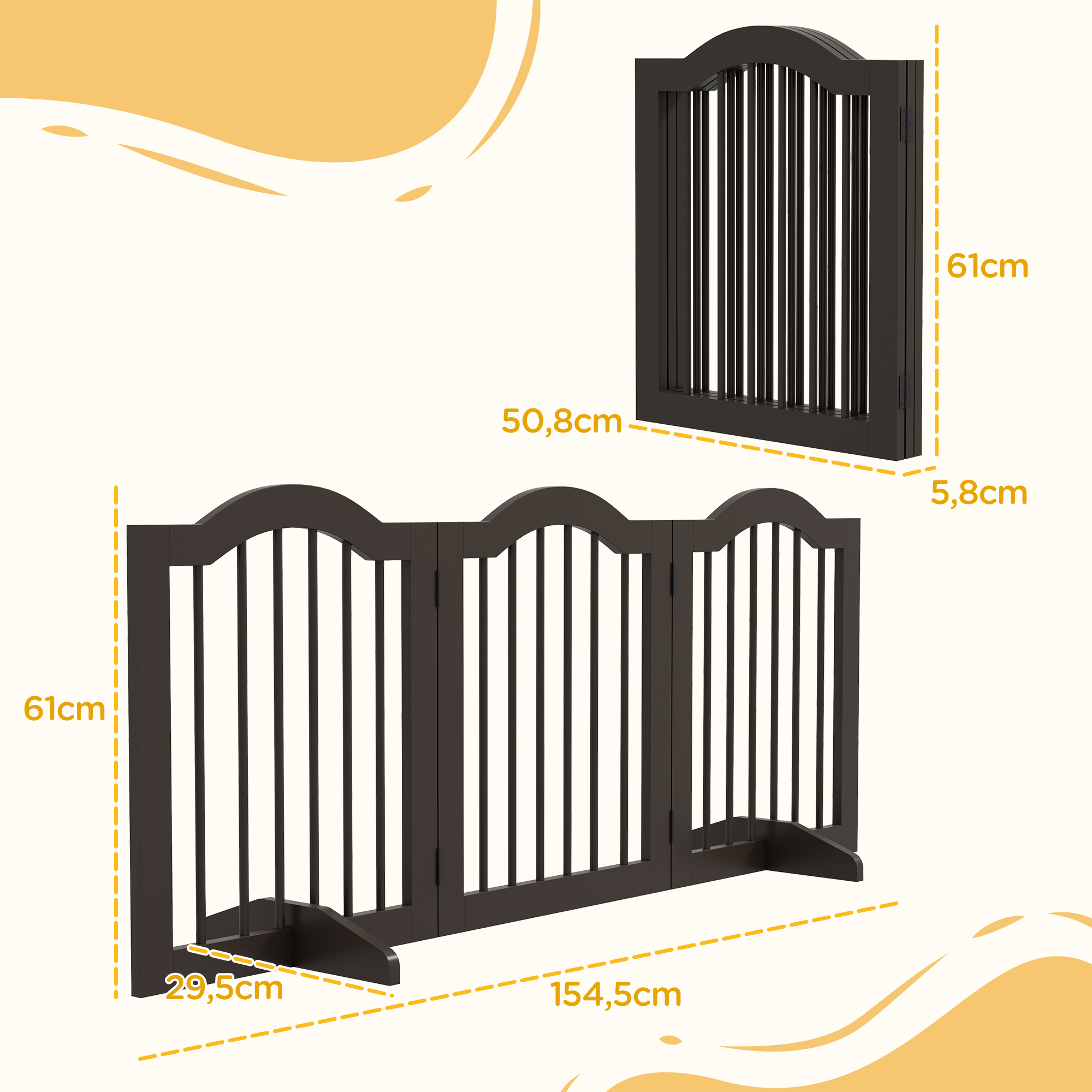 Barrera de seguridad plegable para perros pequeños 3 paneles_voghion.com