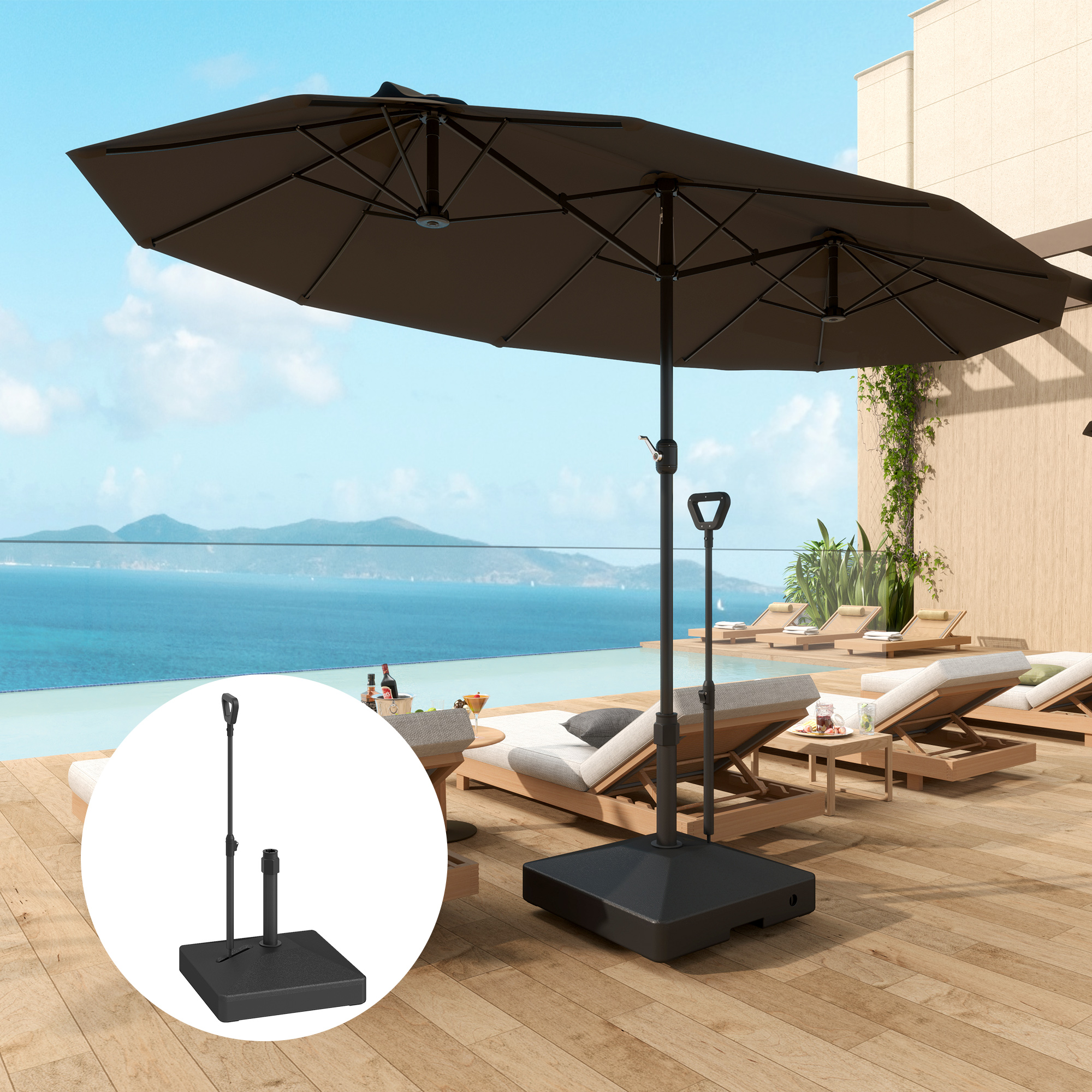Soporte para sombrilla para jardín o terraza