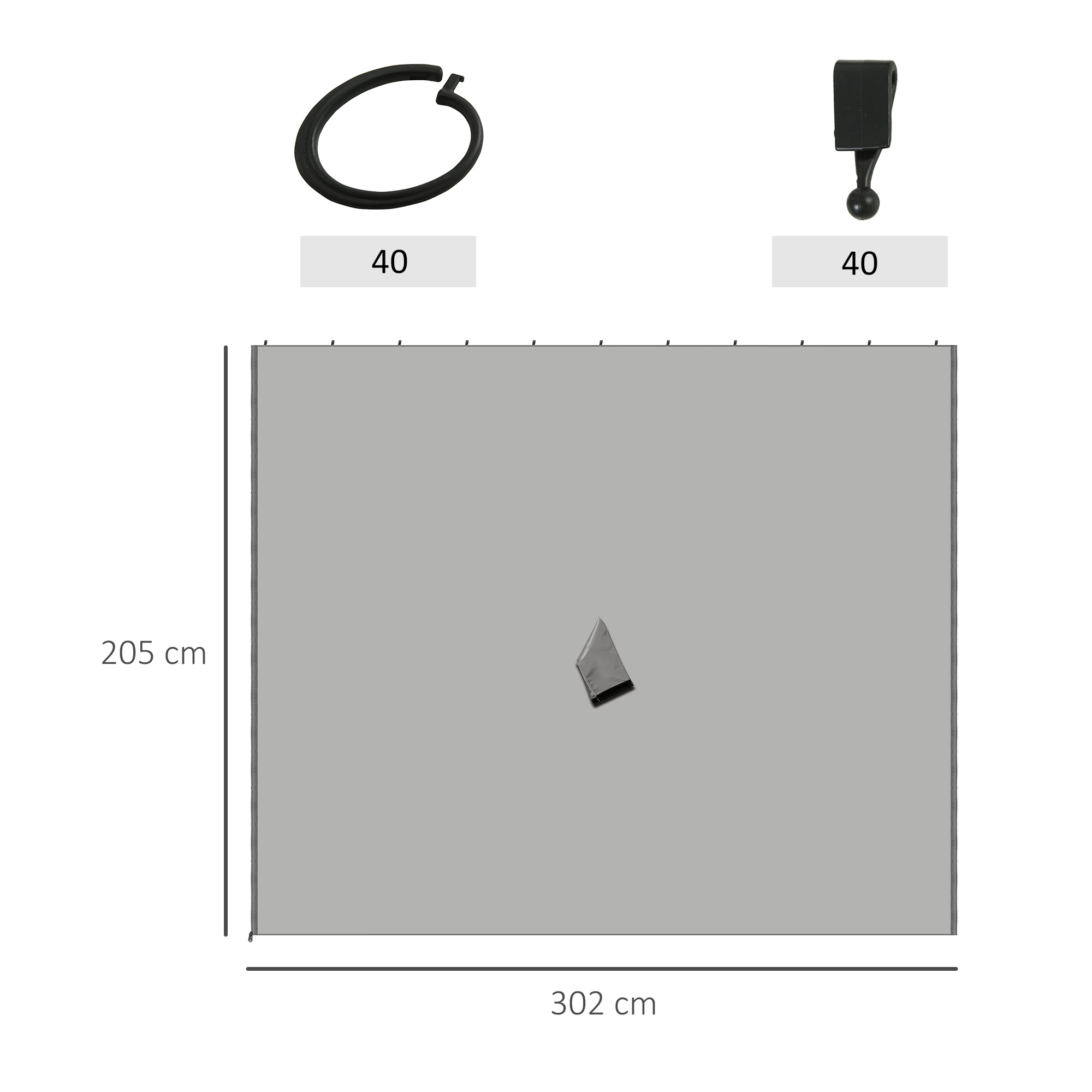 Schema dimensioni pareti laterali gazebo