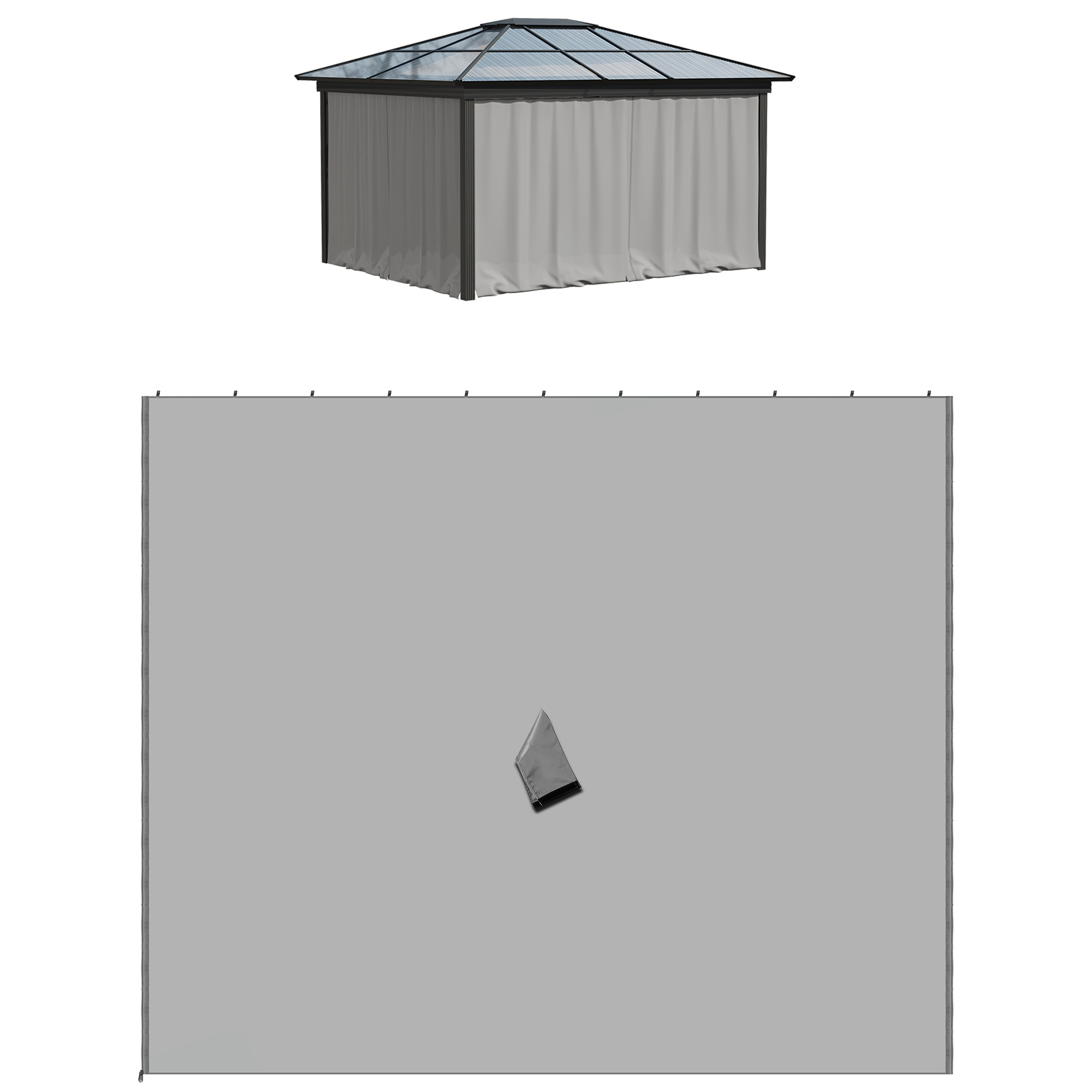 Dettaglio parete laterale gazebo e sistema di montaggio
