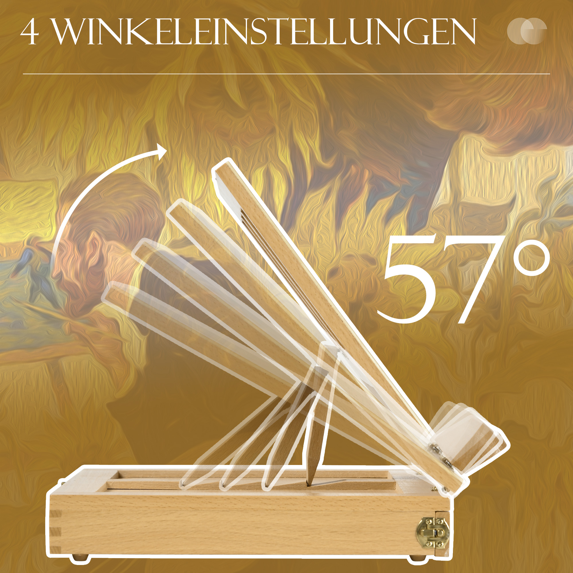 Tischstaffelei, kleine Staffelei, 1 Schublade, 3 Fächer, Massivholz, Natur_voghion.com