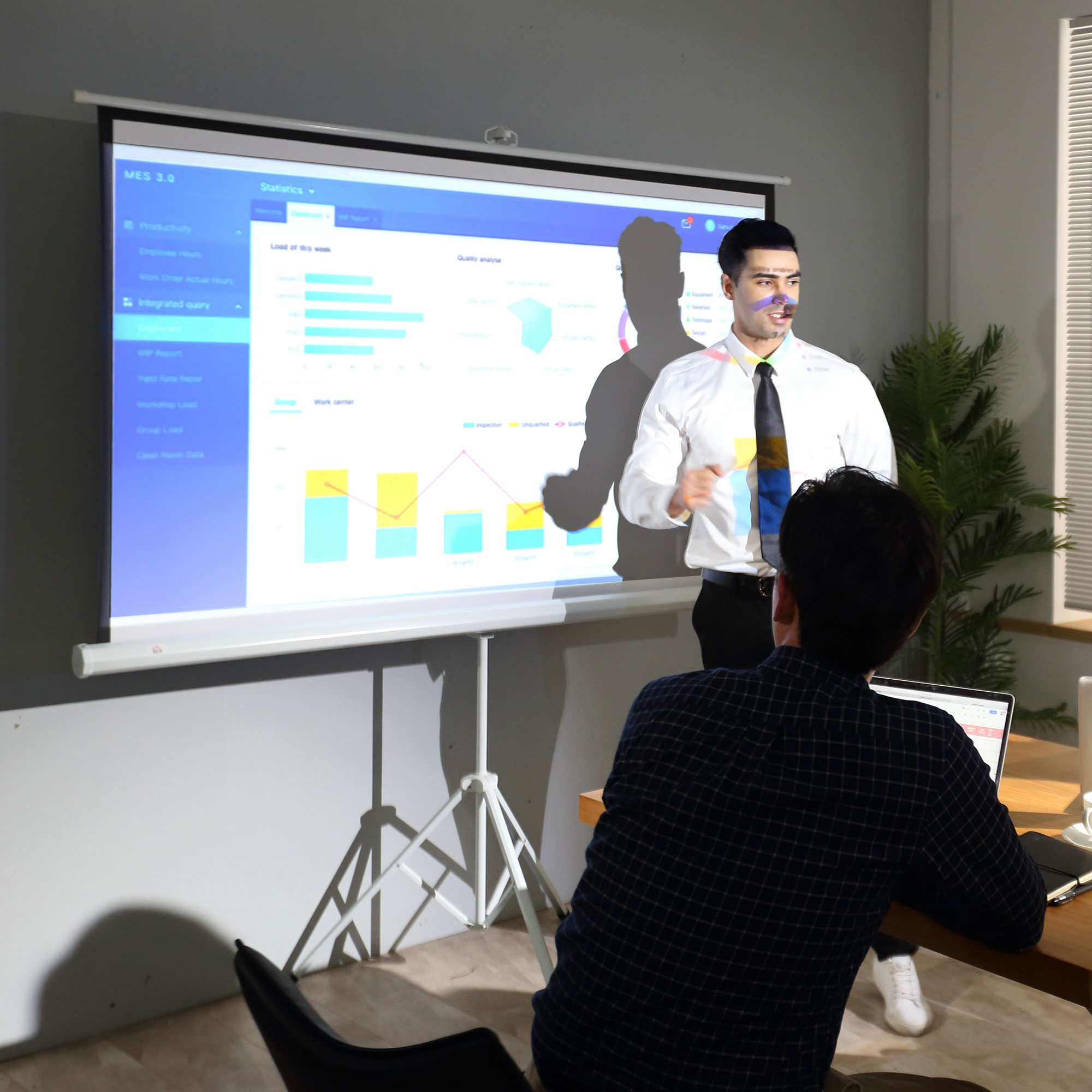 Projektionsleinwand im 4:3-Format, Kinoleinwand, Präsentationsfläche für Zuhause oder Büro, Weiß_voghion.com