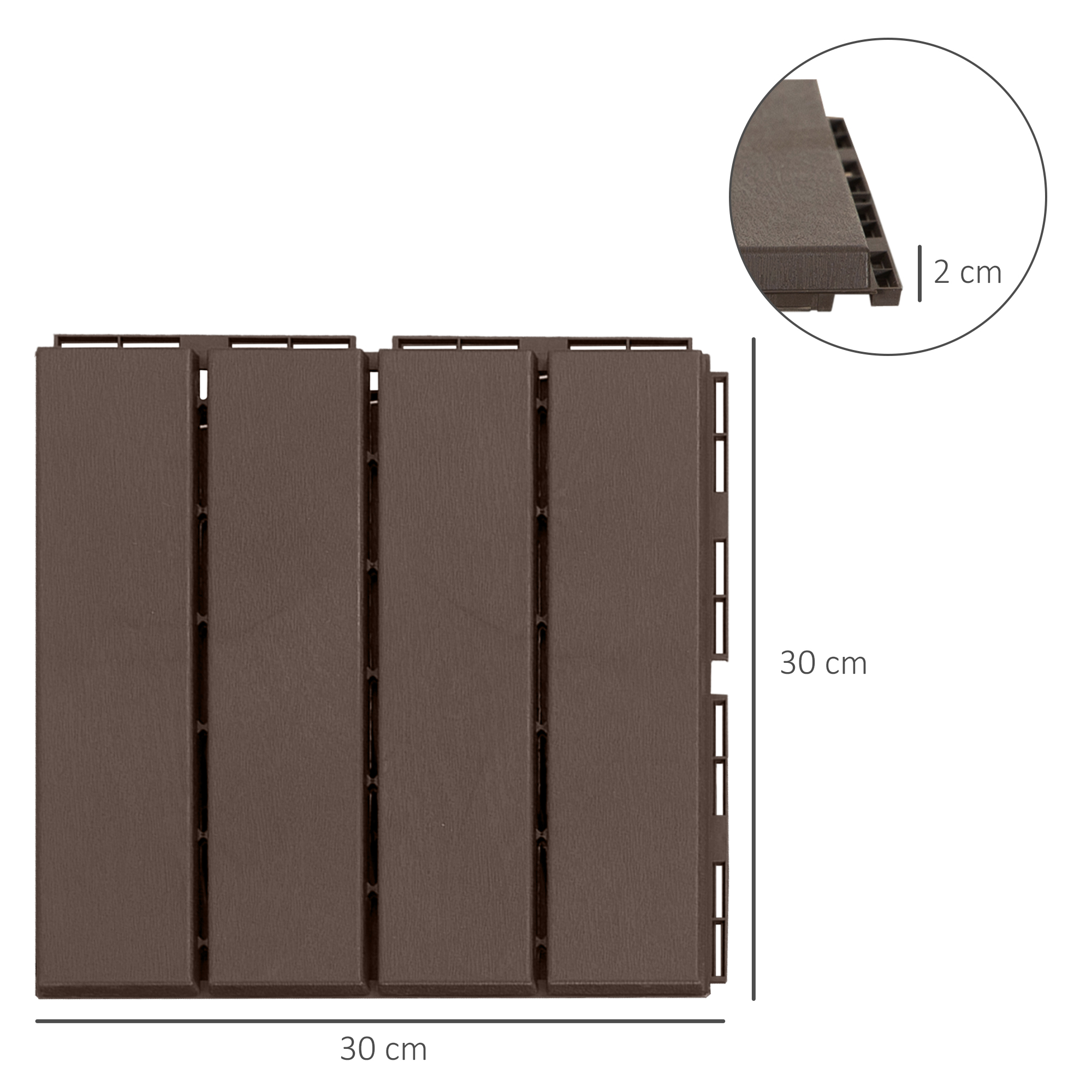 Diagrama de dimensiones de baldosas entrelazadas para terraza