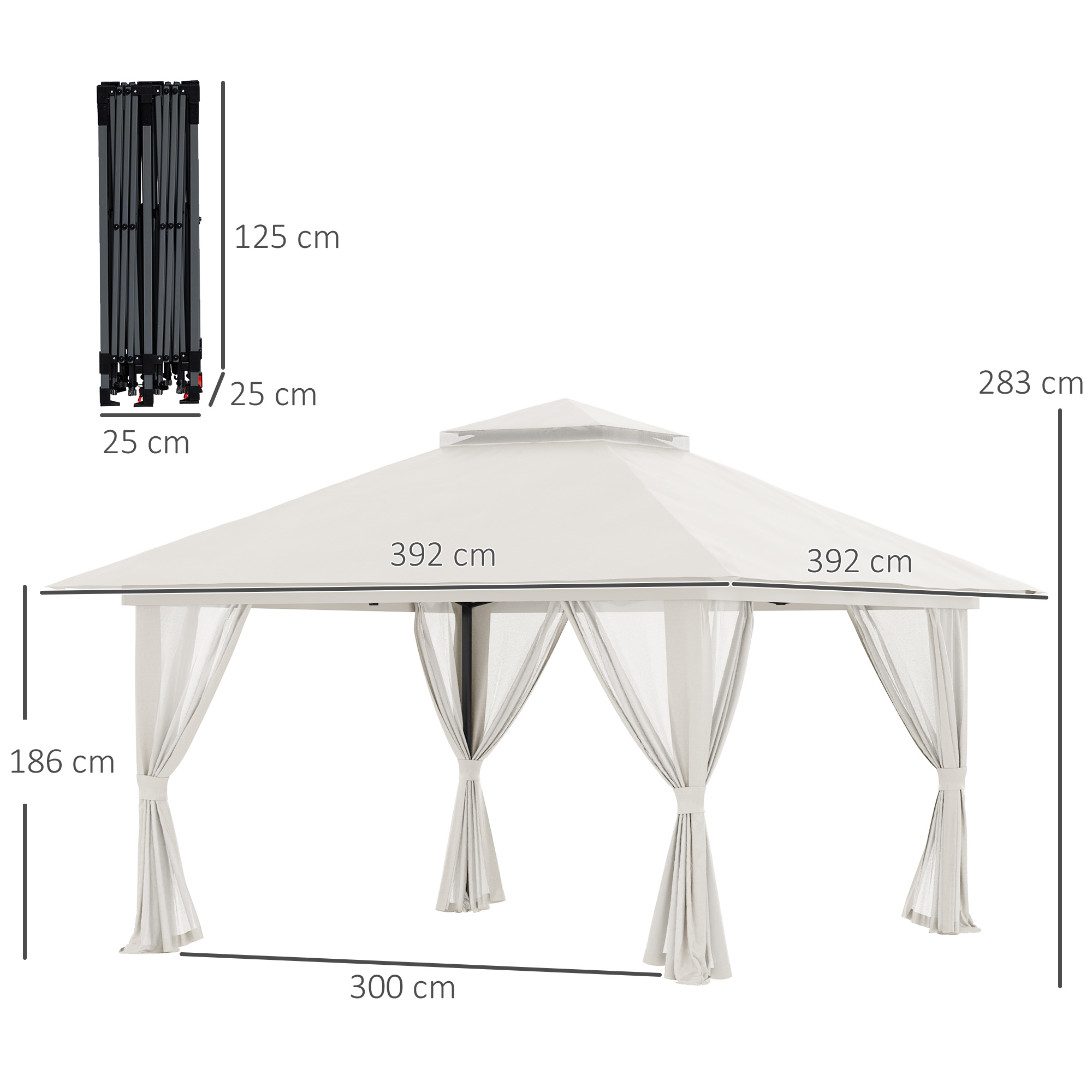 Carpa Plegable Pop-up Con Altura Ajustable Protección Uv Doble Techo_voghion.com
