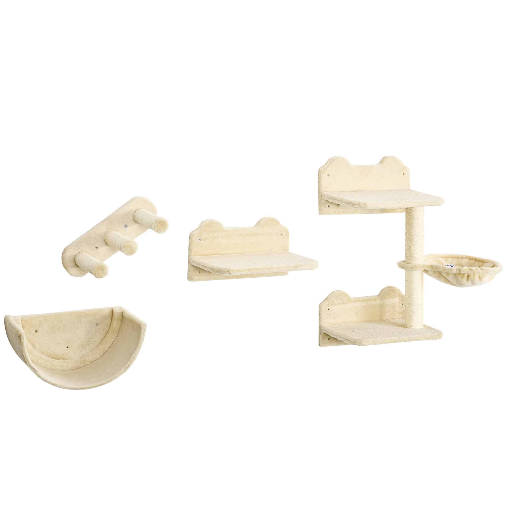 Set escalade mural pour chat 4 pièces étagères avec hamac_voghion.com