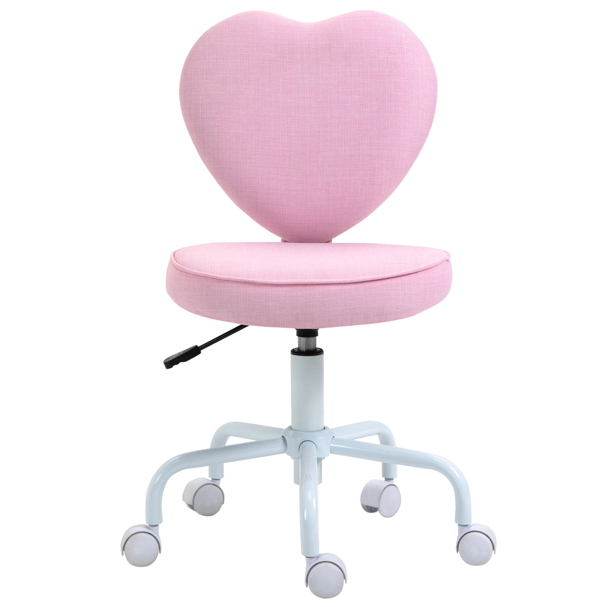 Heart Love Shaped Back Design Office Chair with Adjustable Height, Pink