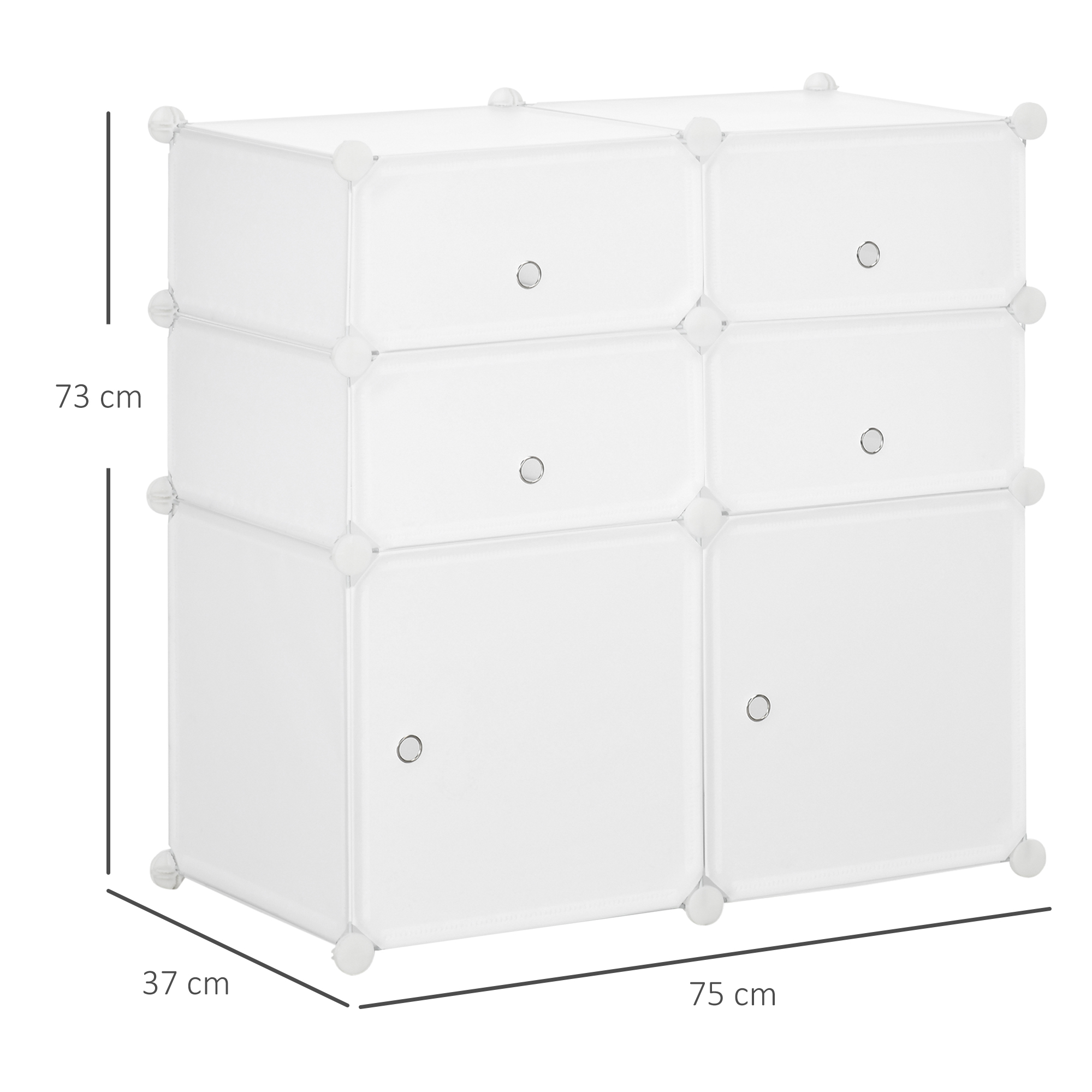 Meuble à chaussures Irovami blanc 75x37x73 vue générale