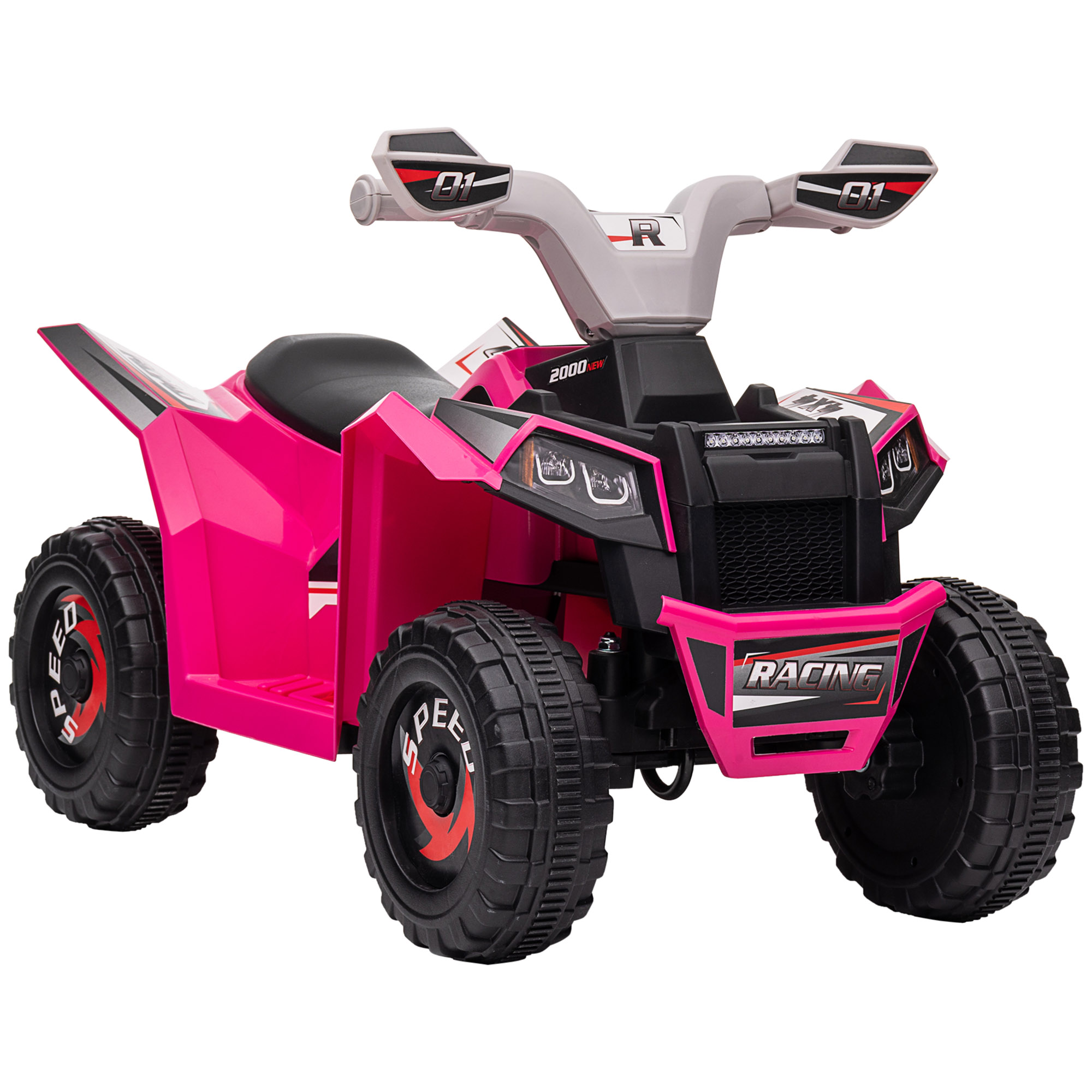 6V Electric Toy Car with Forward Backward, Wear-Resistant Wheels for Ages 18-36 Months, Pink