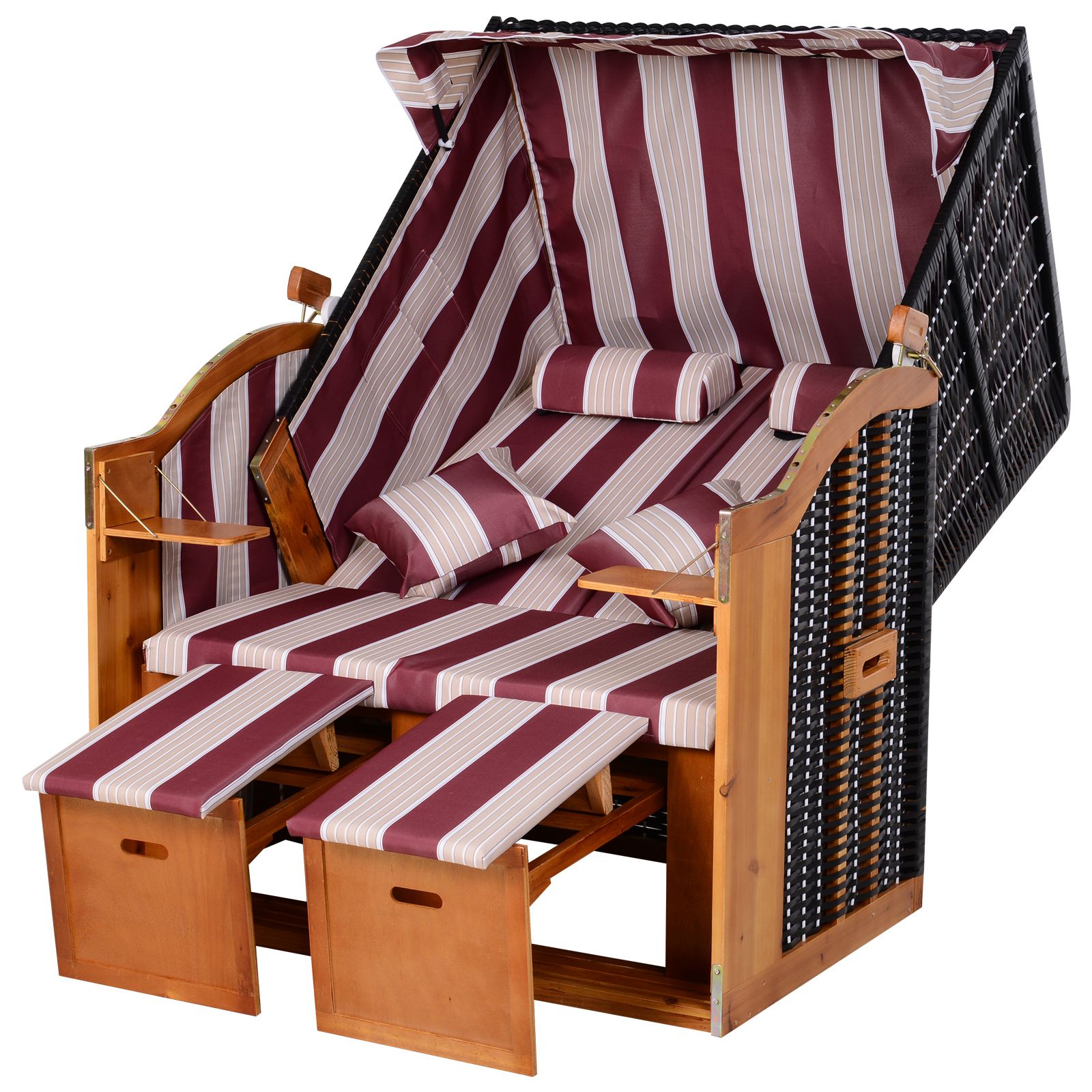 Chaise de plage Baltic Irovami rouge/blanc vue générale
