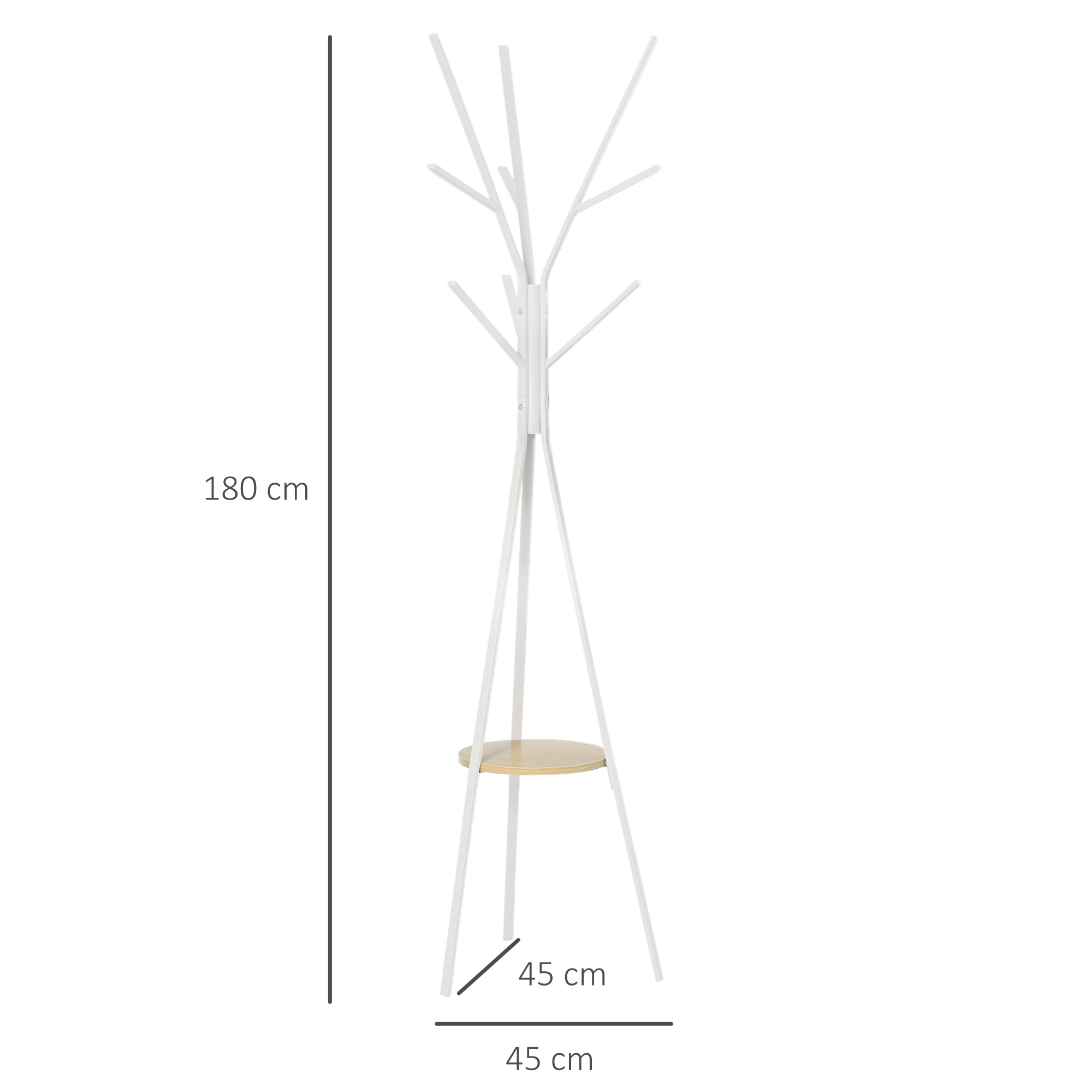 Armoire métallique blanche, 8 crochets + étagère, pour vêtements et chapeaux._voghion.com