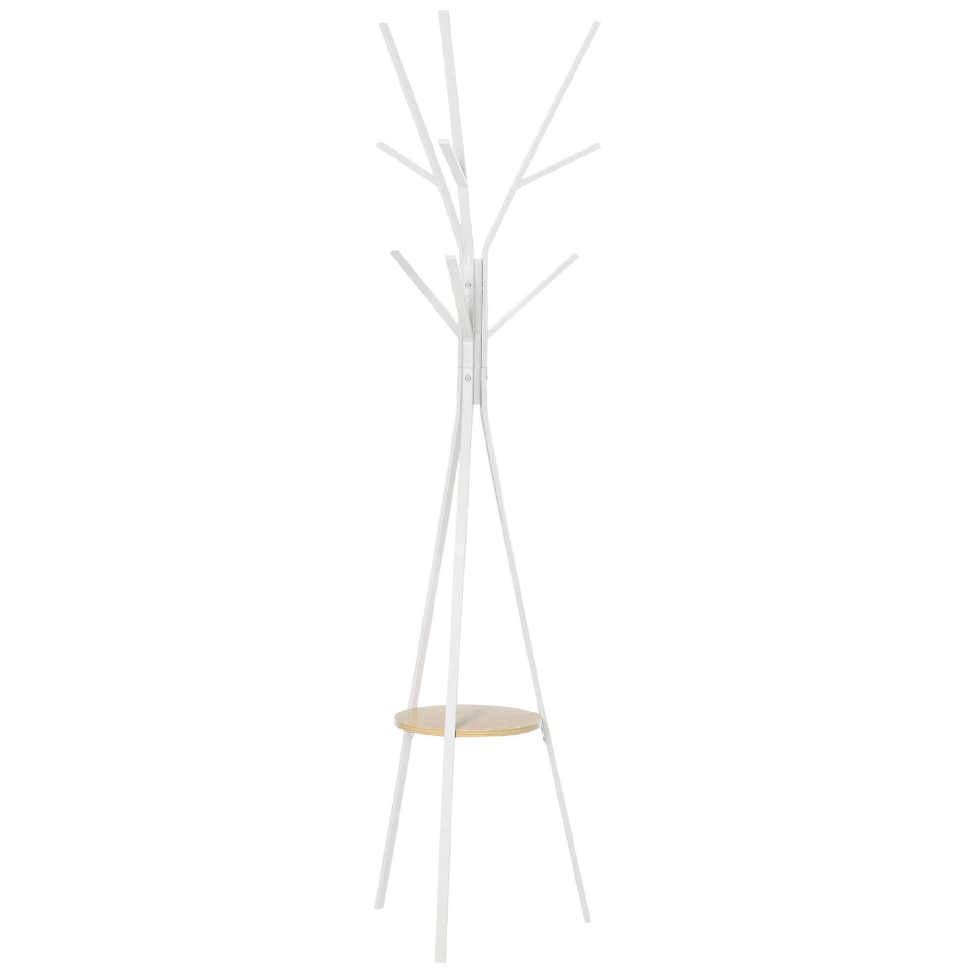 Armoire métallique blanche, 8 crochets + étagère, pour vêtements et chapeaux._voghion.com