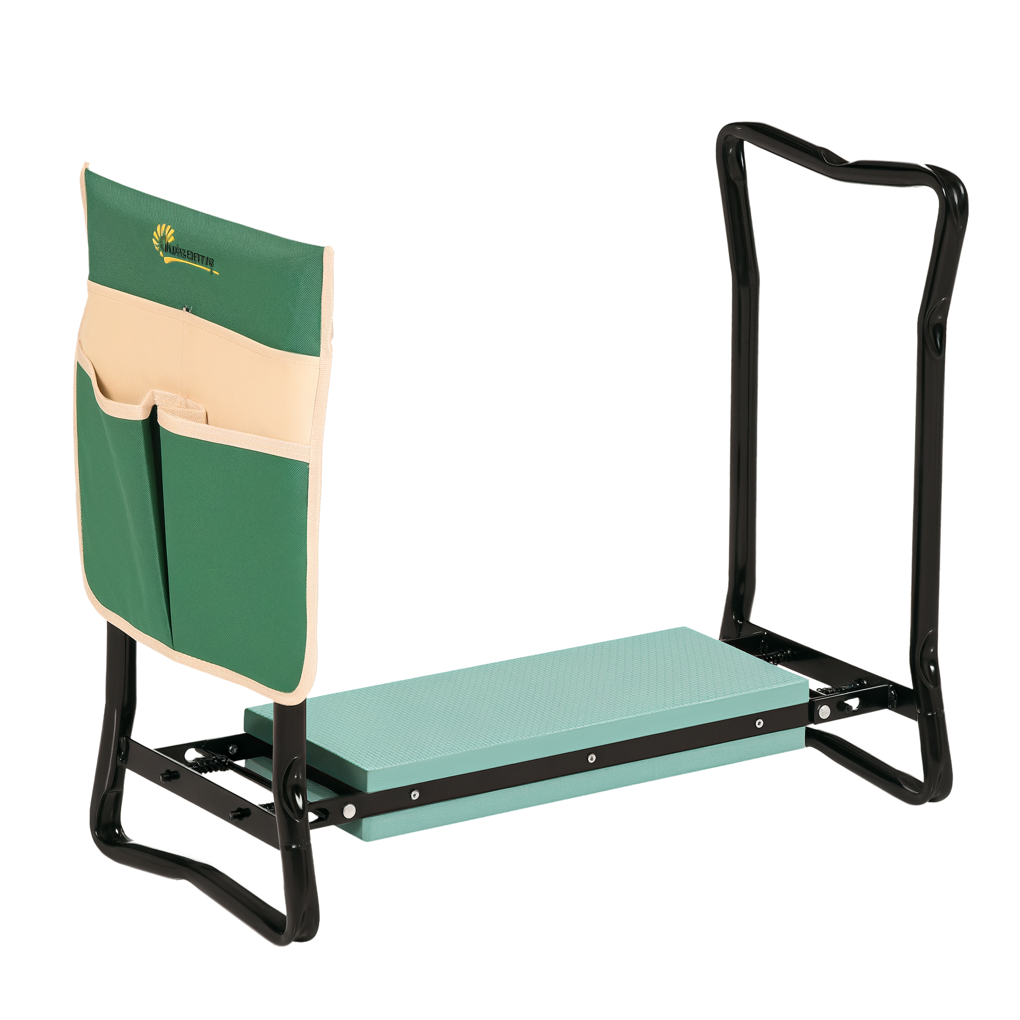 2-In-1 Garden Kneeler and Seat, Heavy Duty Foldable Garden Stool with Soft EVA Pad and Tool Pouch, Green