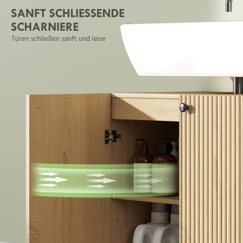 Badezimmer-Waschtisch, 3-stufiges Regal, Rollen, Holz_voghion.com