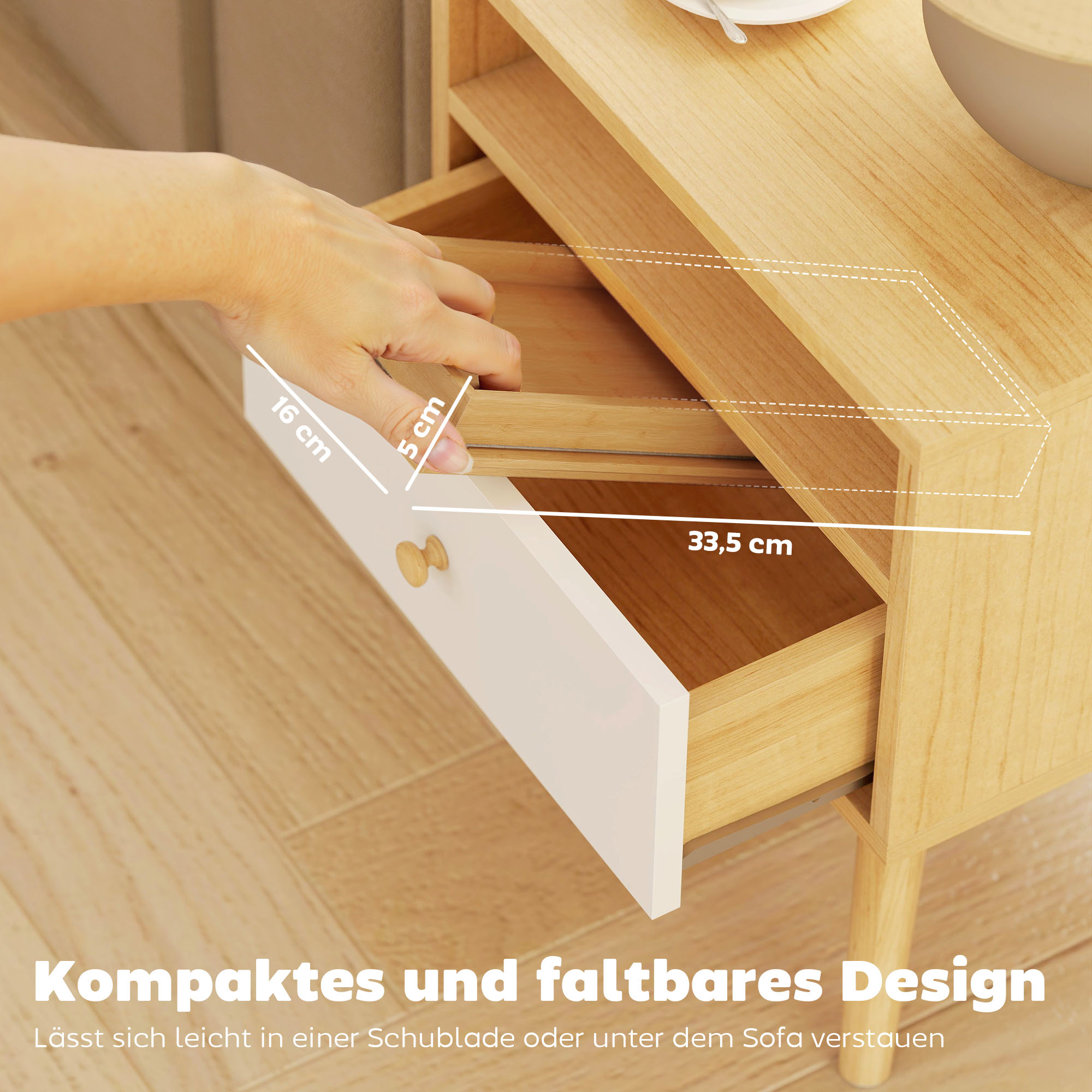 Sofa-Armlehnentablett, für Getränke, Snacks, Fernbedienung, Bambusholz_voghion.com