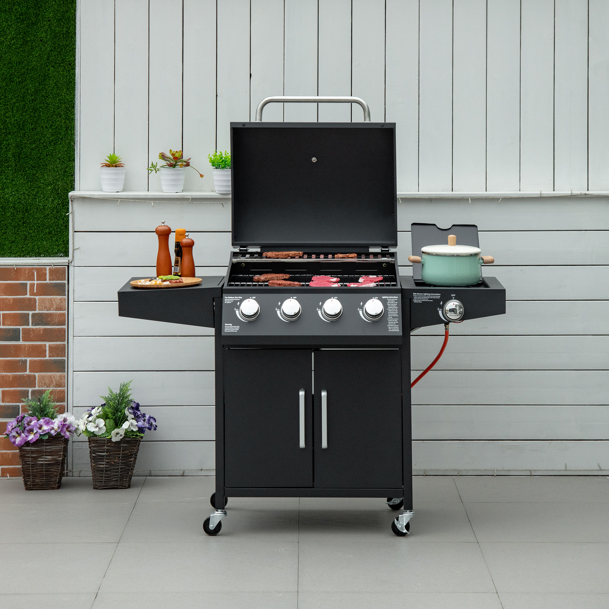 barbecue a gas uso terrazzo giardino grigliate