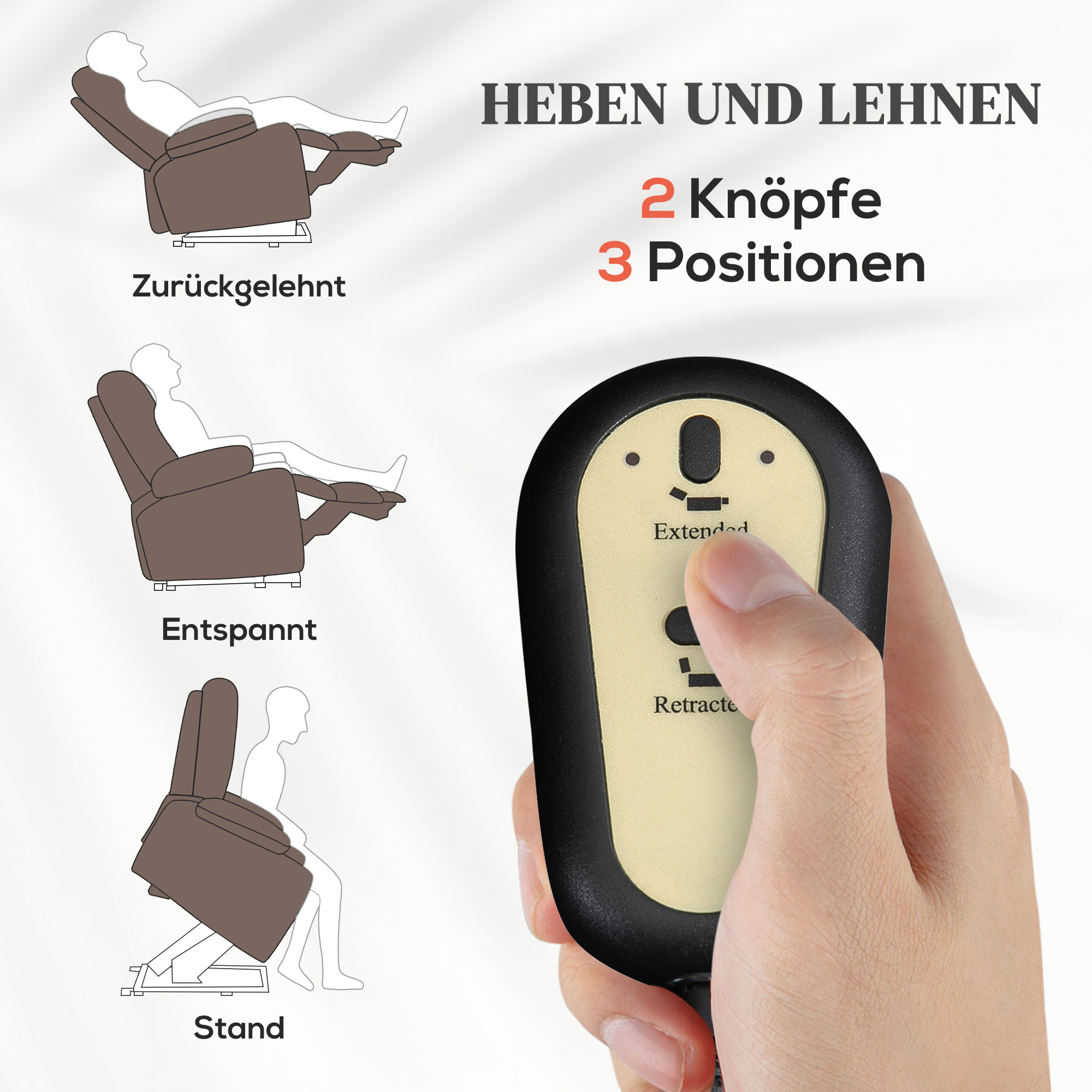 Aufstehsessel Mit Massagefunktion. 90x93x110cm. Brun_voghion.com
