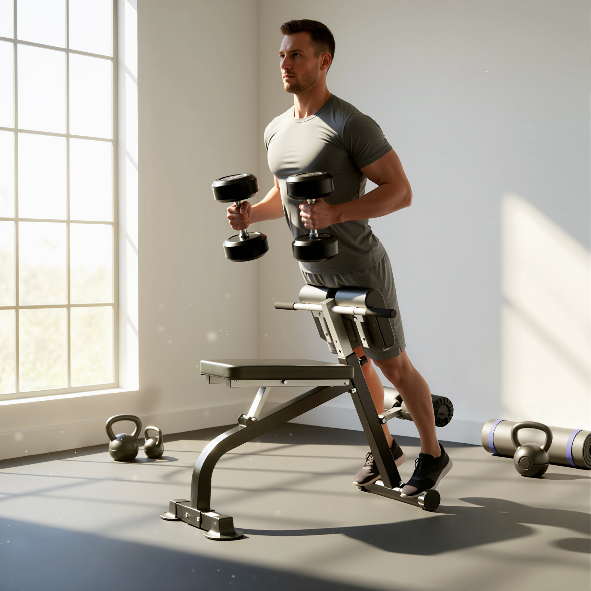 Panca multifunzione SPORTNOW – Design regolabile con telaio in acciaio per l'allenamento della forza di braccia e gambe a casa_voghion.com