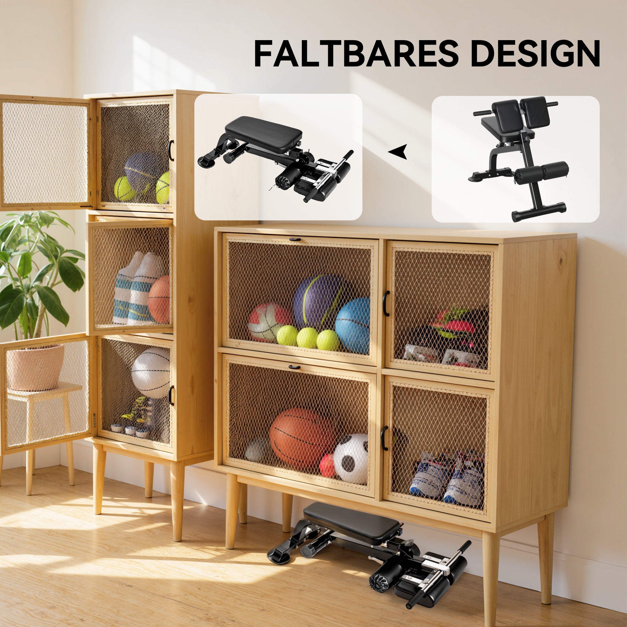 Panca multifunzione SPORTNOW – Design regolabile con telaio in acciaio per l'allenamento della forza di braccia e gambe a casa_voghion.com