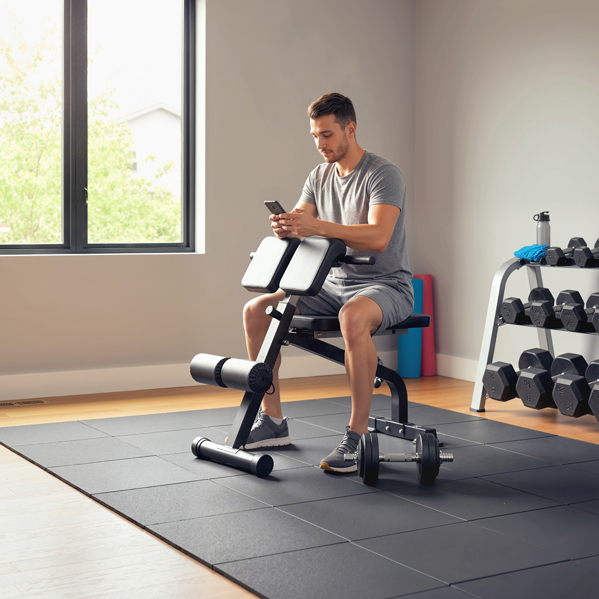 Panca multifunzione SPORTNOW – Design regolabile con telaio in acciaio per l'allenamento della forza di braccia e gambe a casa_voghion.com