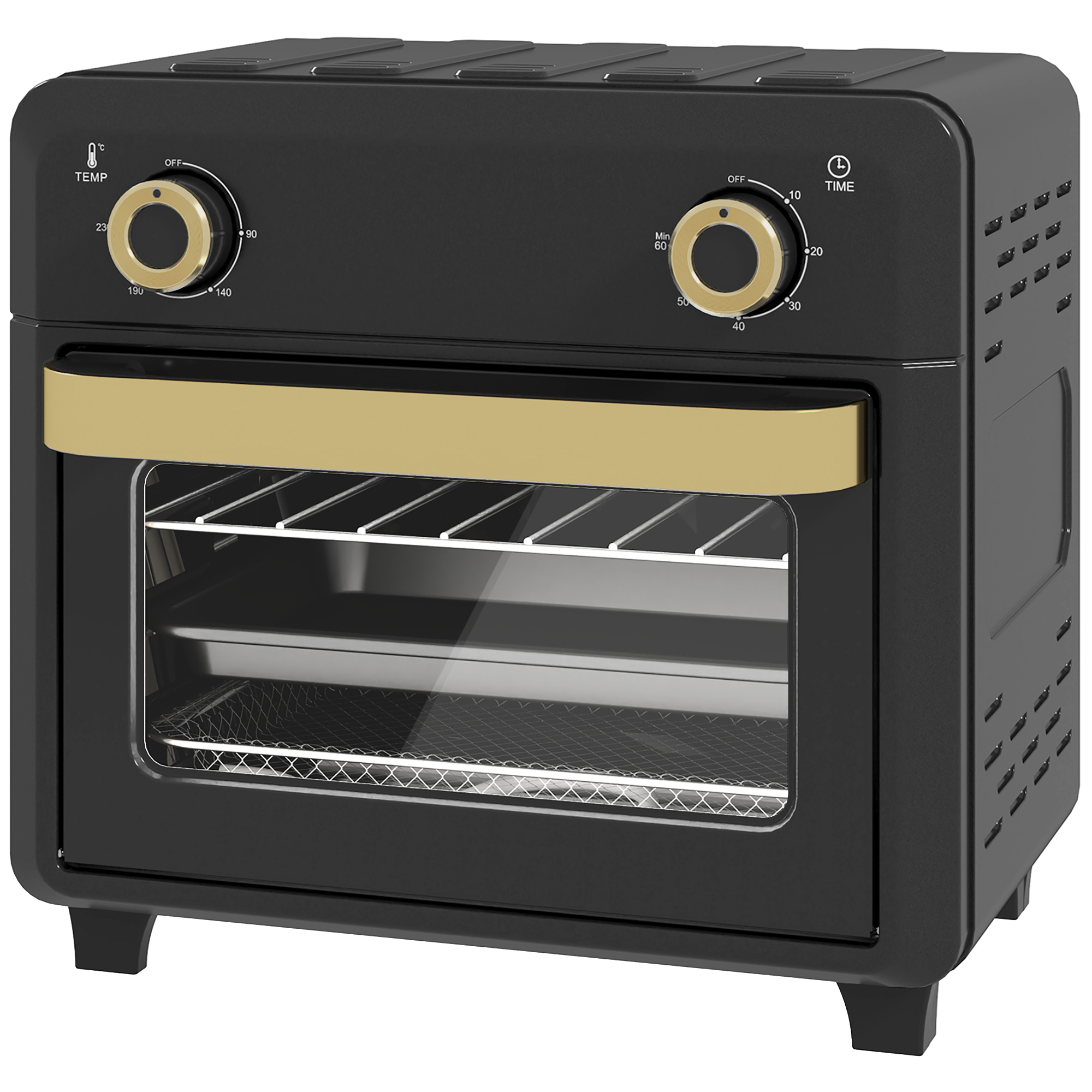 Mini horno de convección de 10 L negro: descripción general