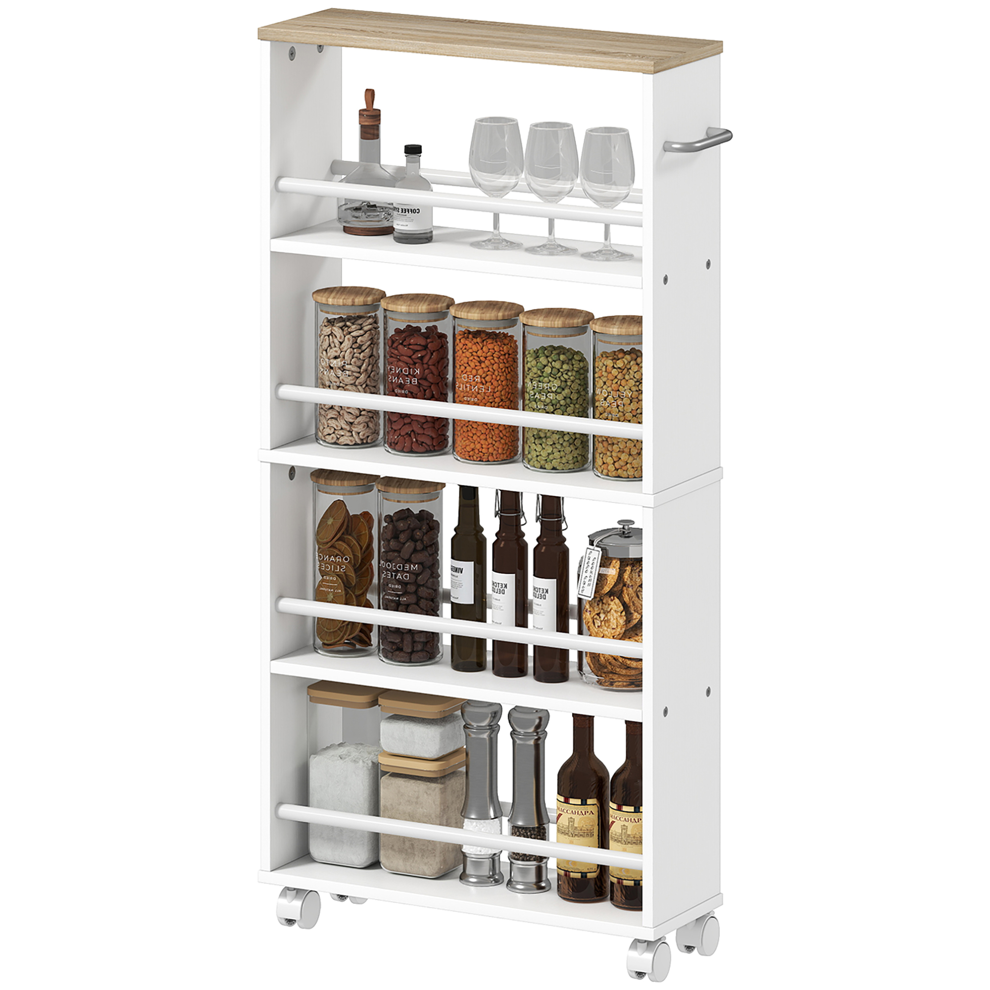 Carrello multiuso in cucina – esempio organizzazione