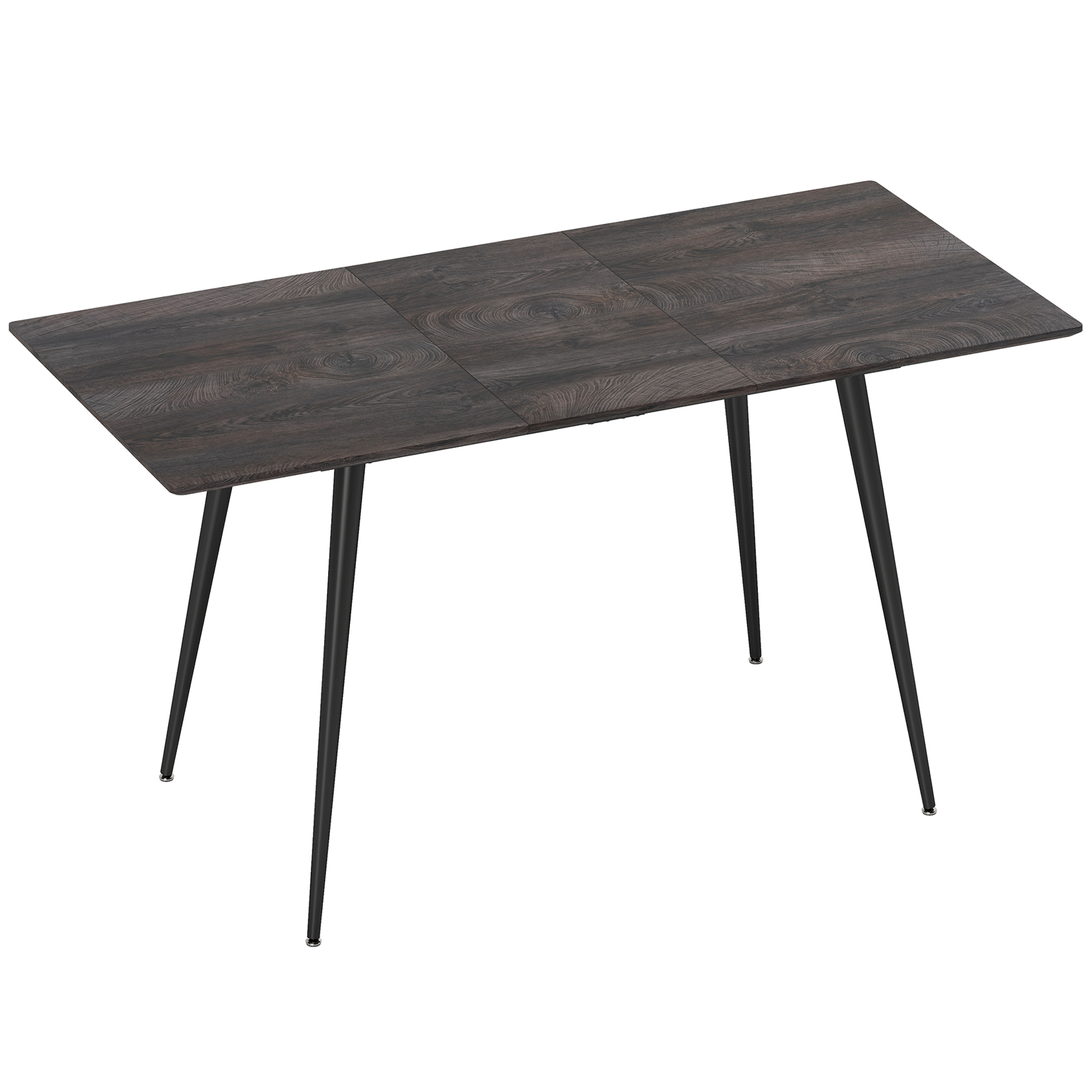 Ausziehbarer Esstisch, Ausziehtisch für 6-8 Personen, Küchentisch mit Beinen aus massivem Stahl_voghion.com