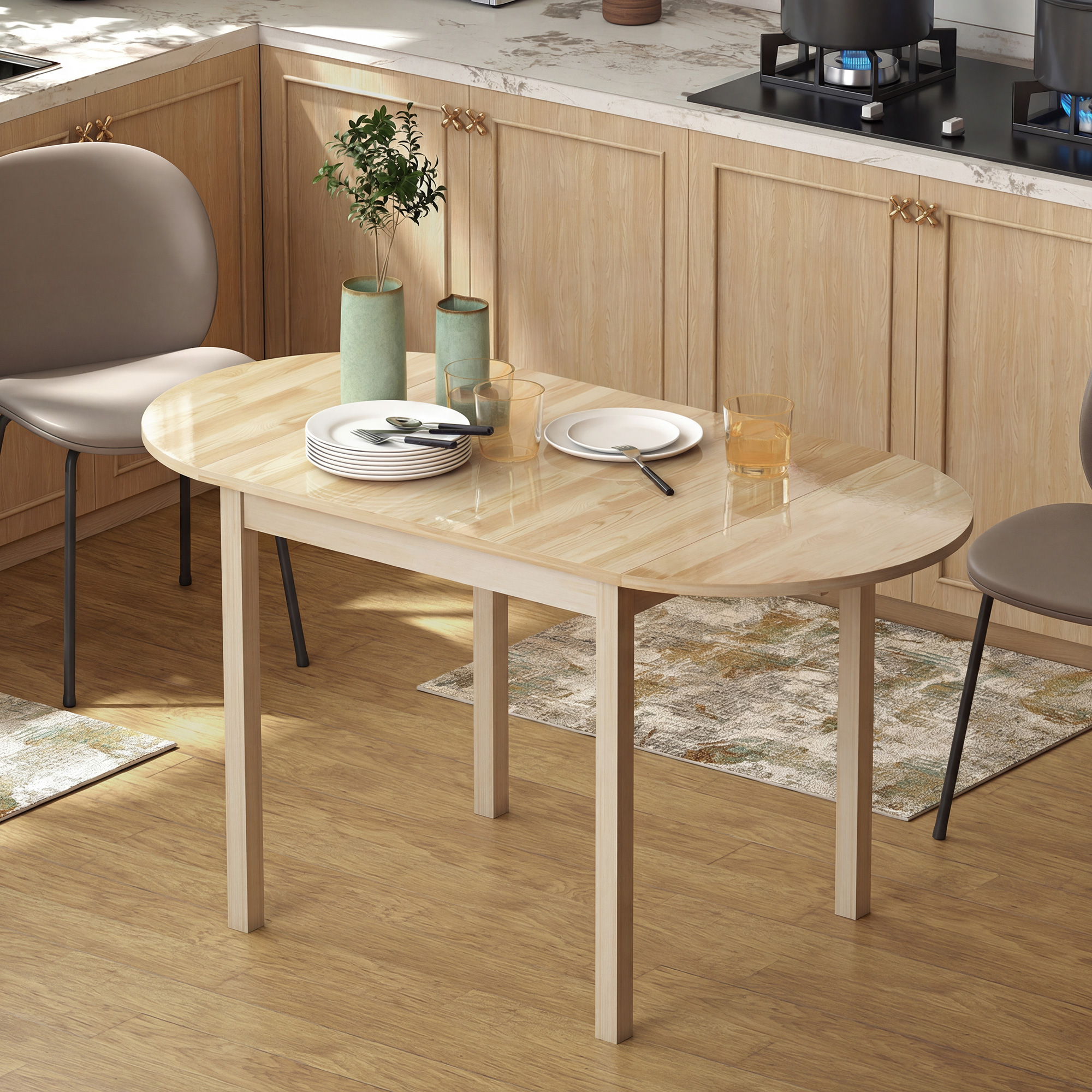 Dettaglio legno di pino e finitura naturale tavolo Irovami