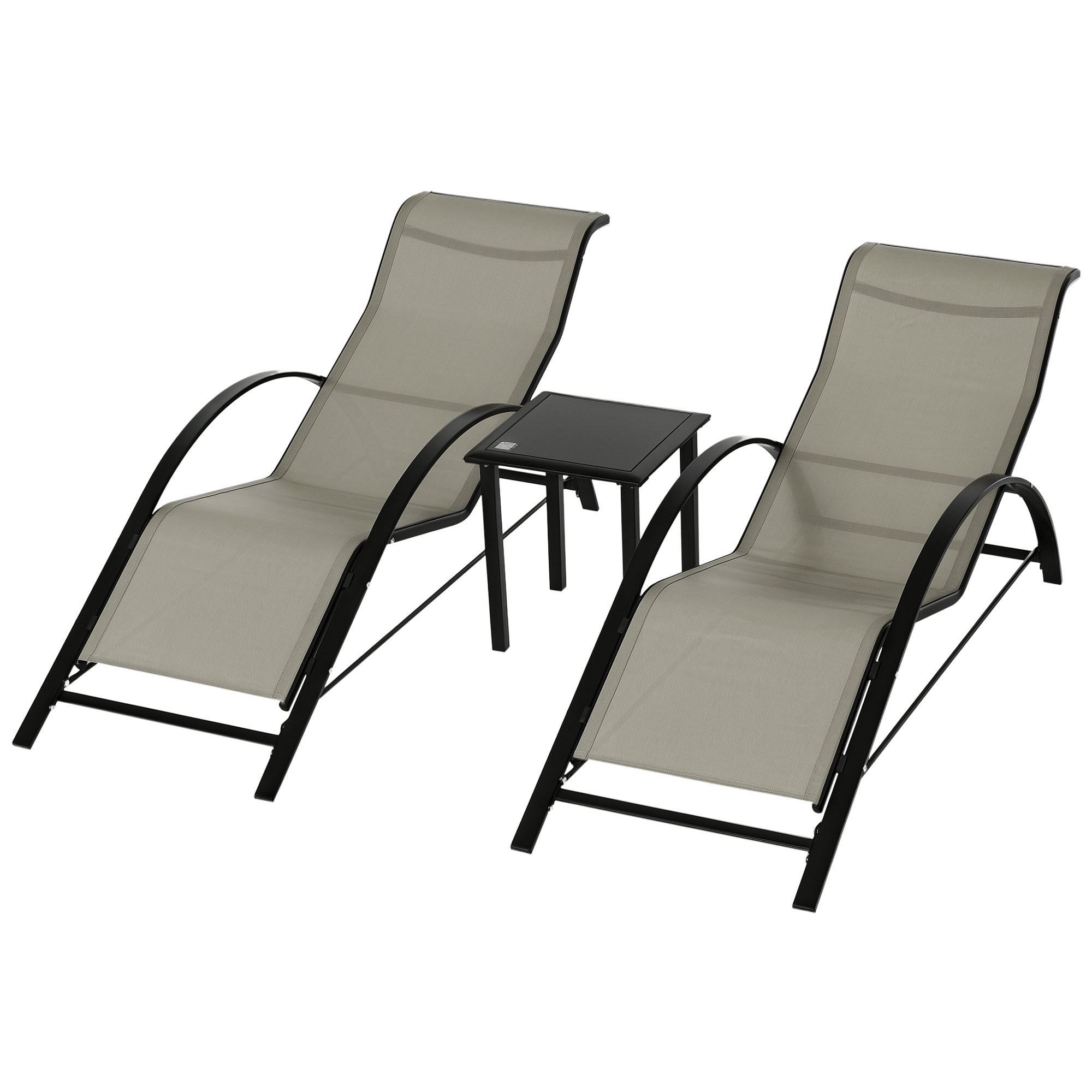 set sedie a sdraio giardino tavolino vetro
