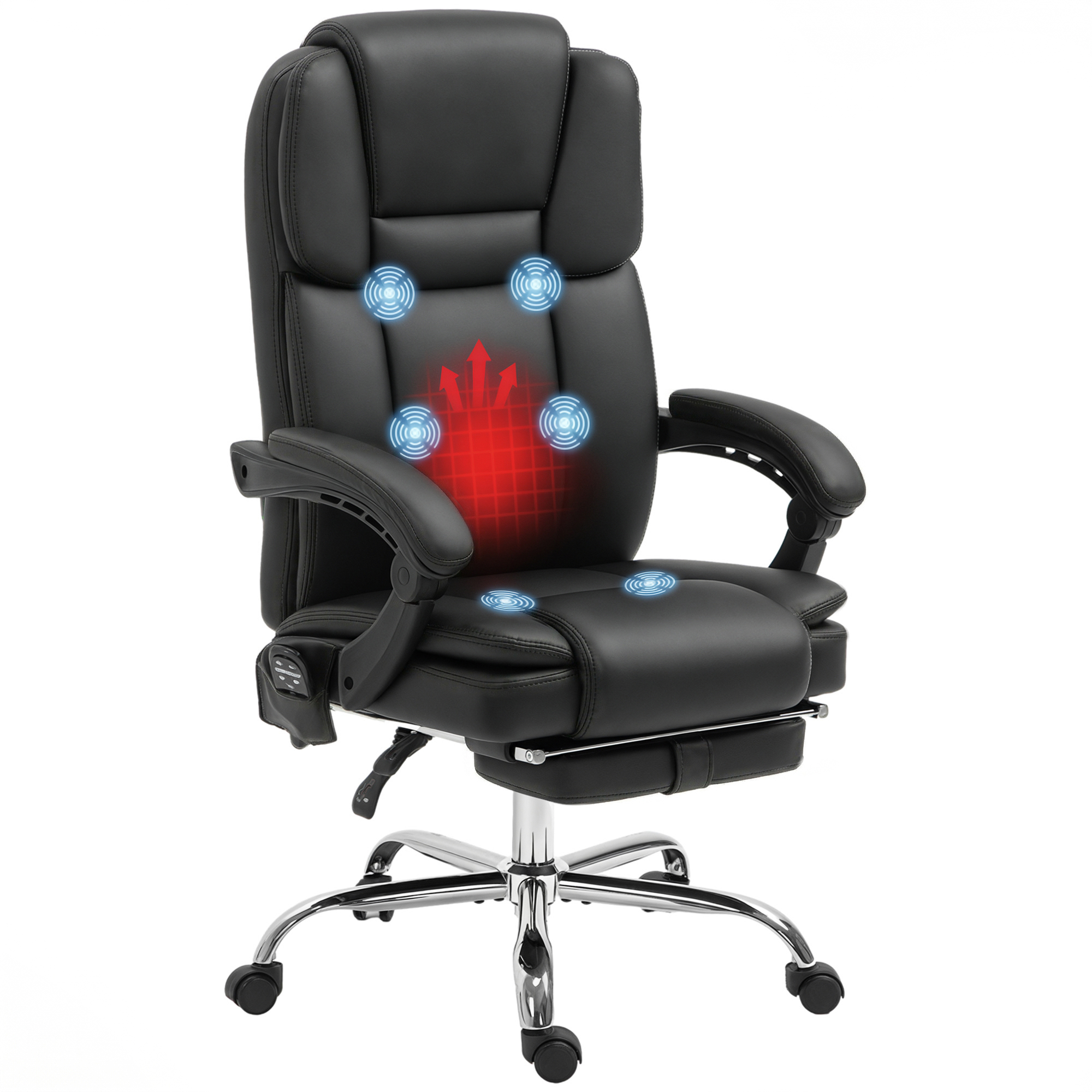 Chaise de bureau noire avec massage