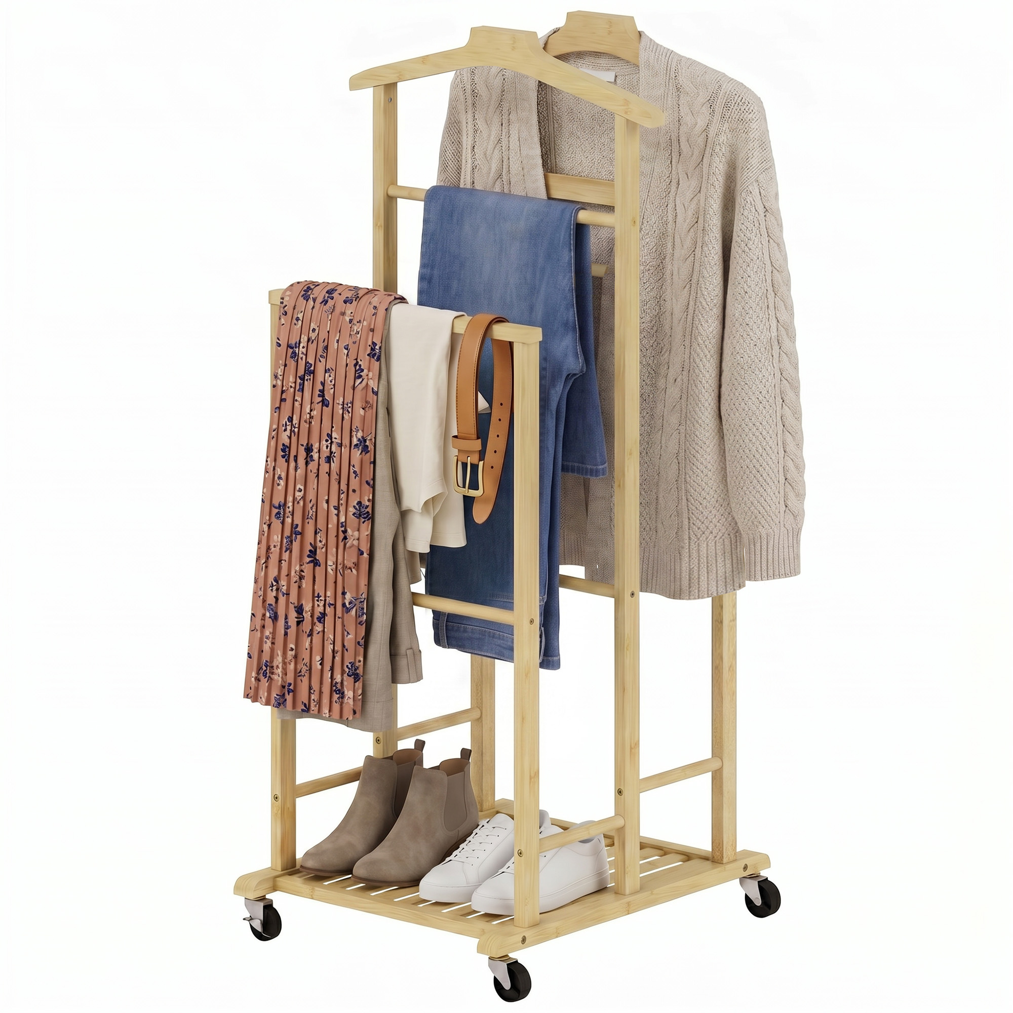 Valet de chambre compact en bambou