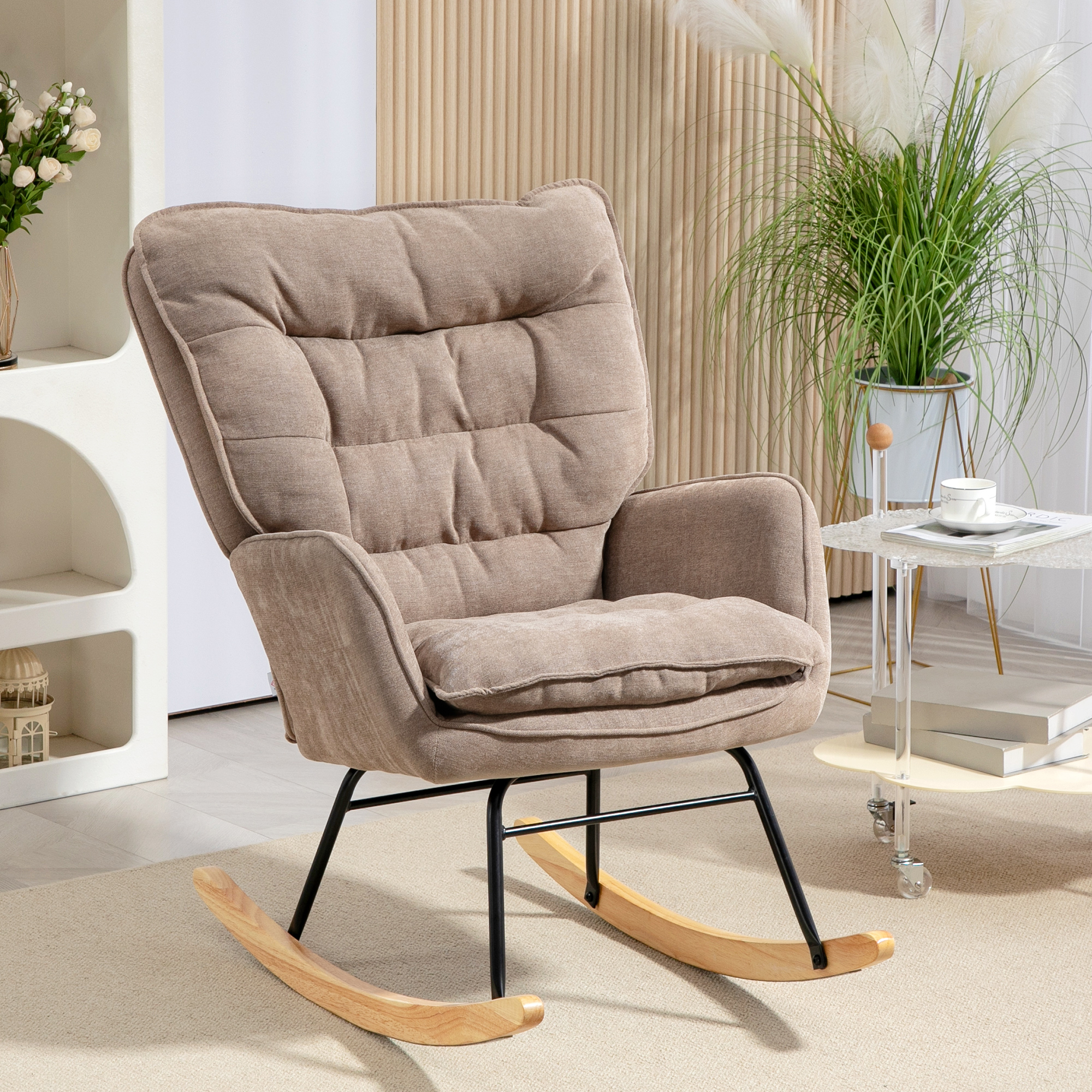 Fauteuil bascule marron design