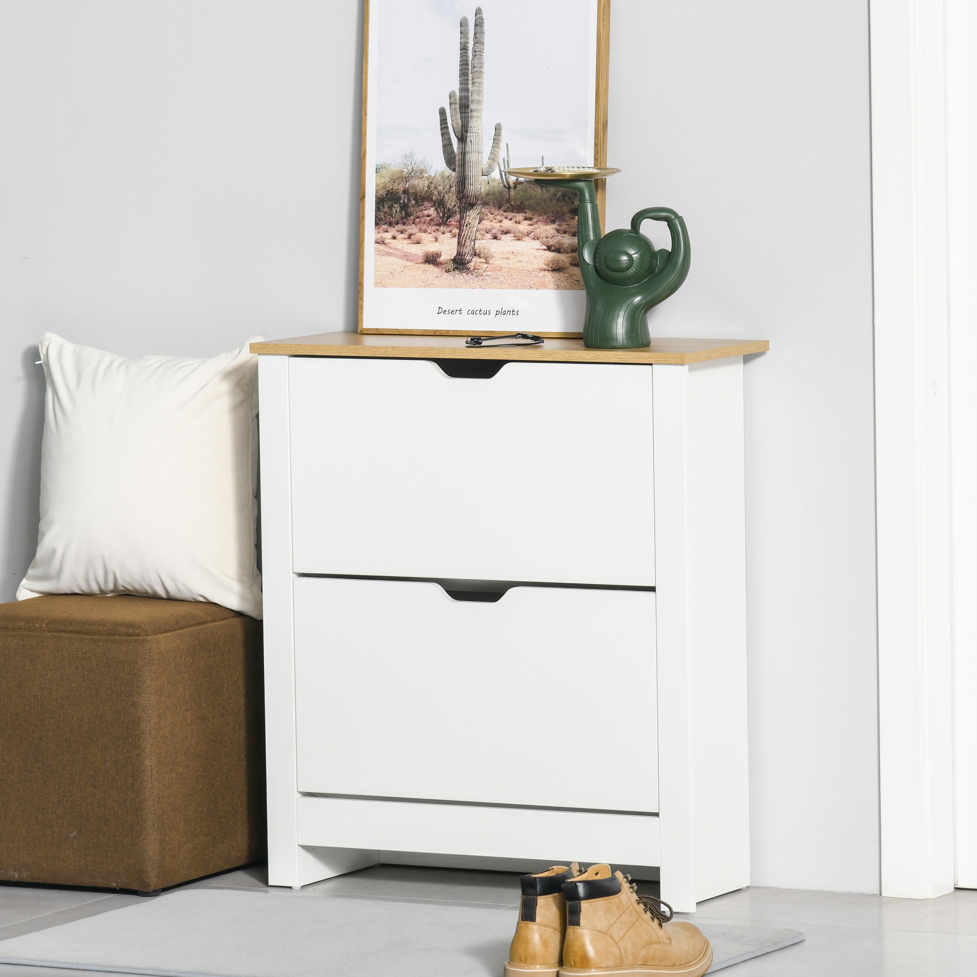 Meuble blanc marron