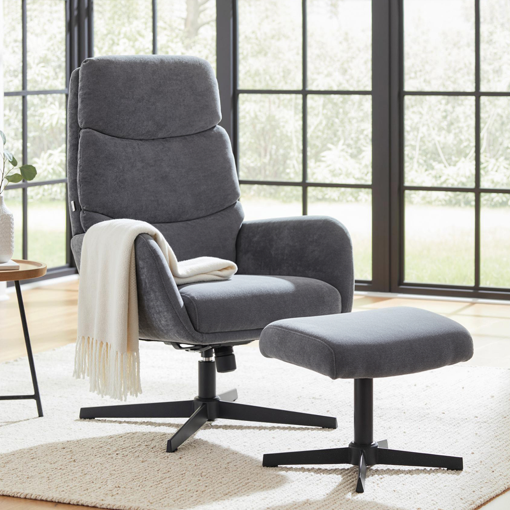 Fauteuil dossier haut gris