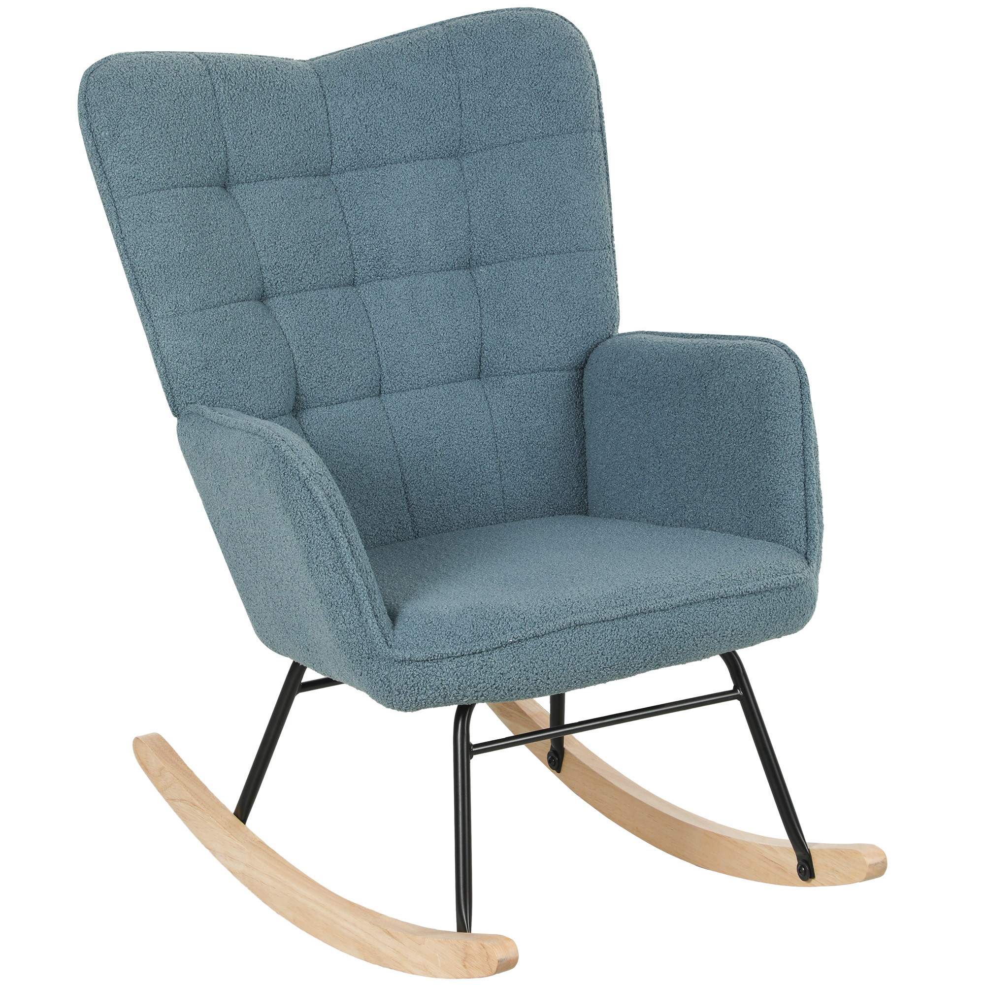 Fauteuil à bascule bleu clair