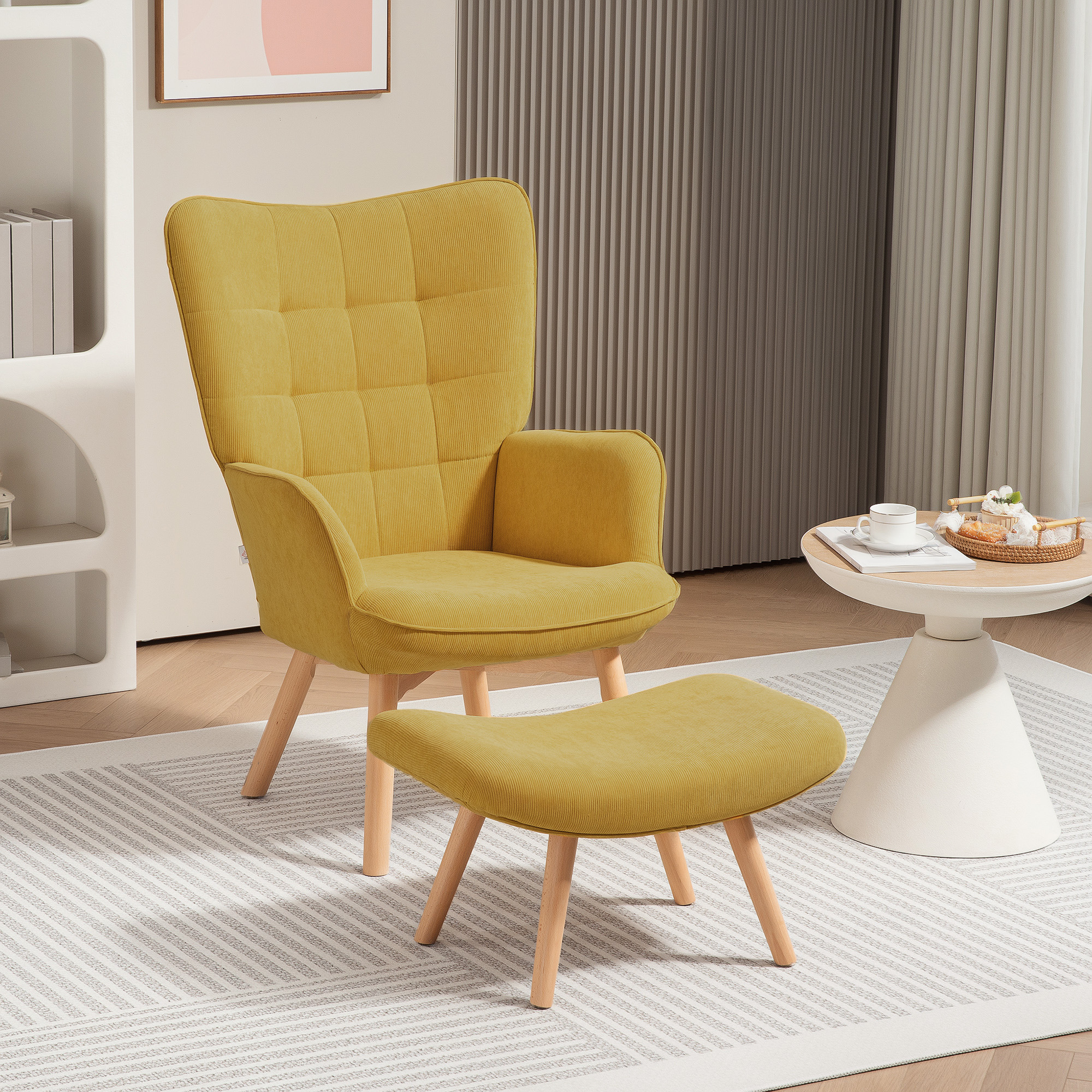Fauteuil et pouf cosy