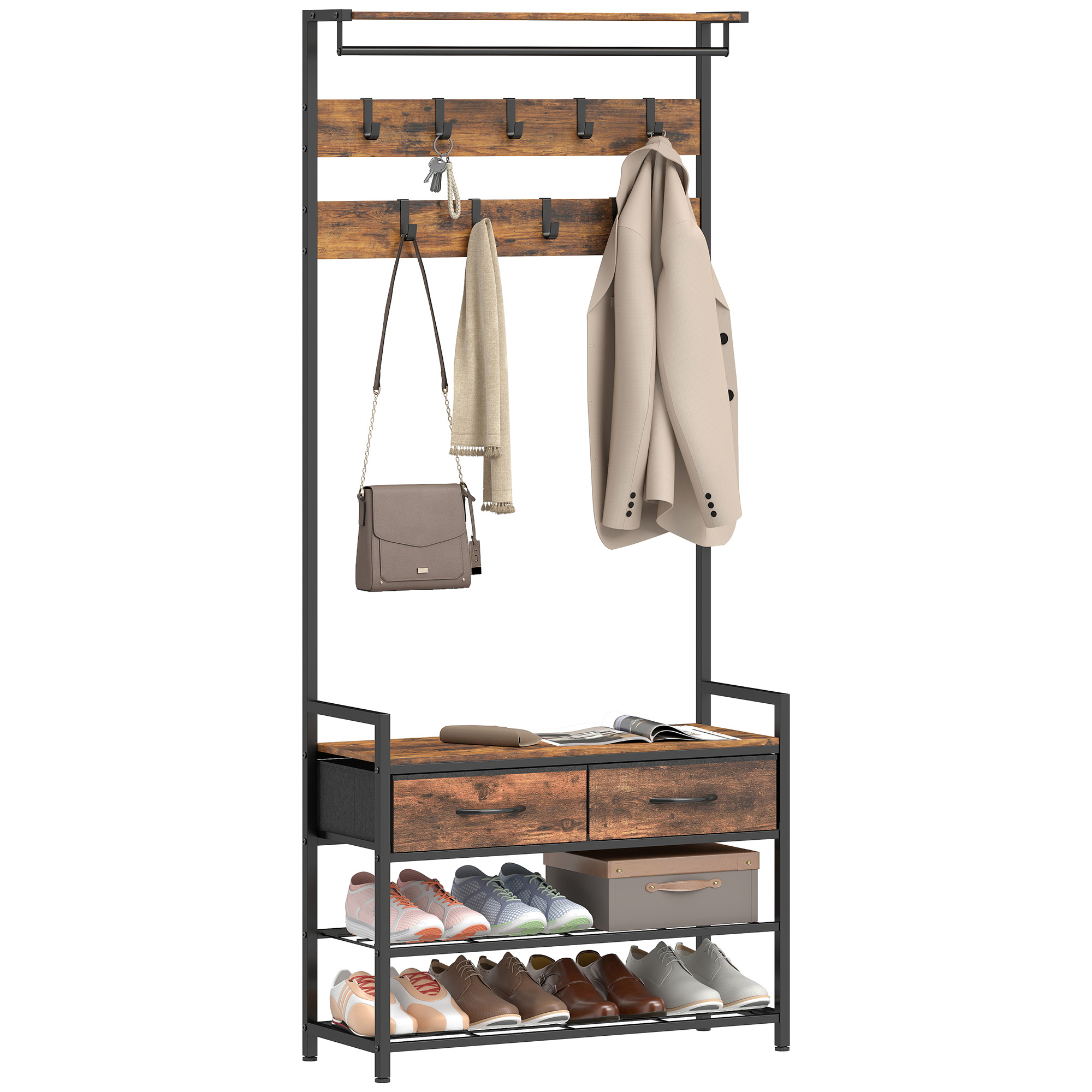 Meuble d'entrée avec banc à chaussures