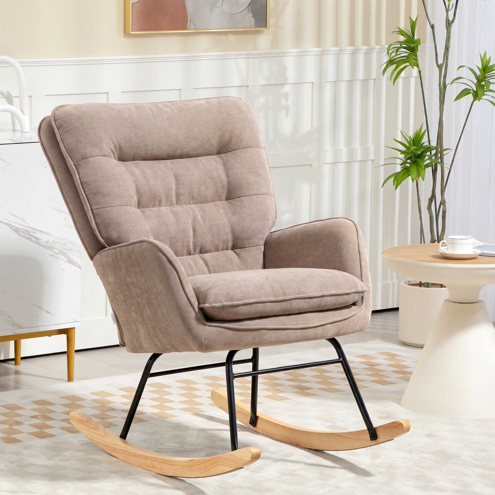 Fauteuil bascule assise large