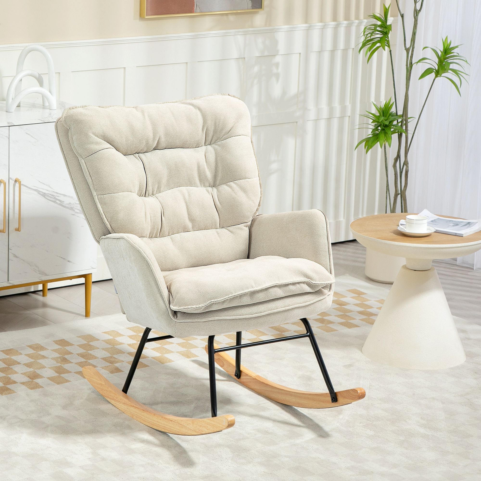 Fauteuil bascule beige design