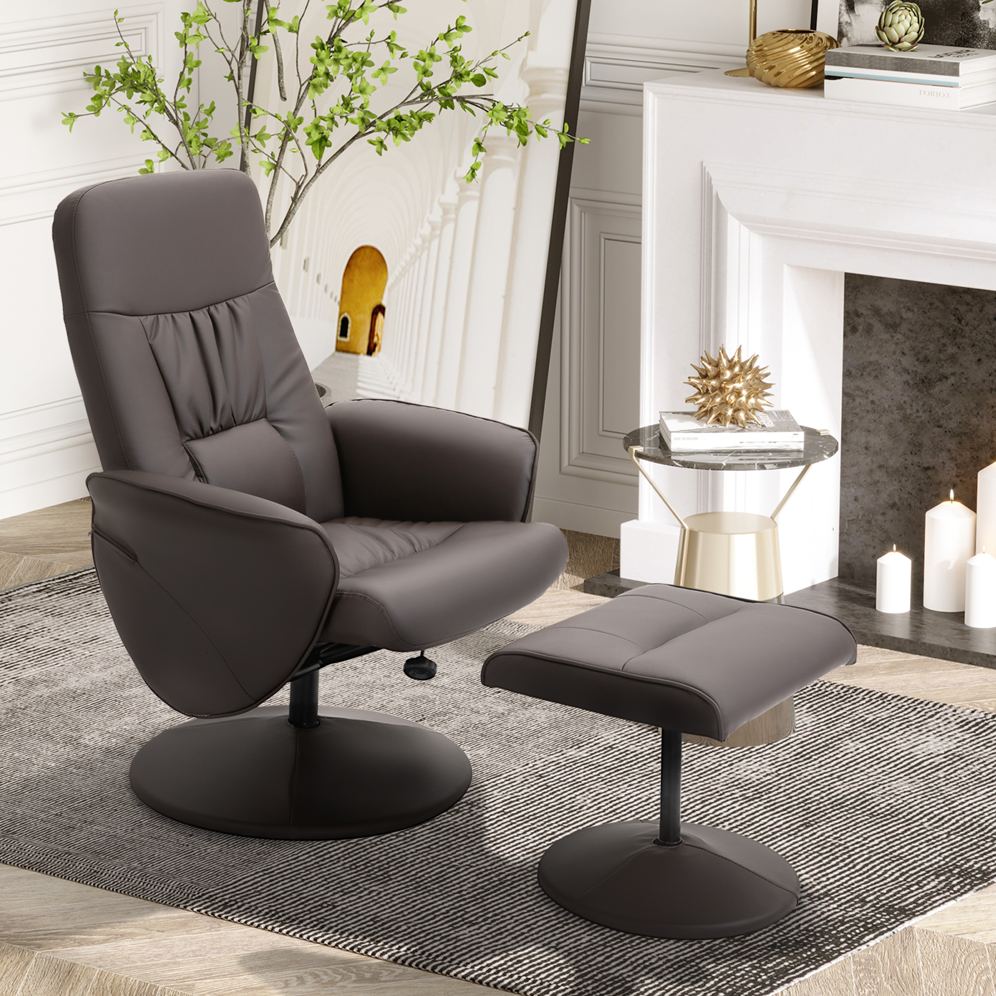 Fauteuil dossier haut accoudoirs incurvés