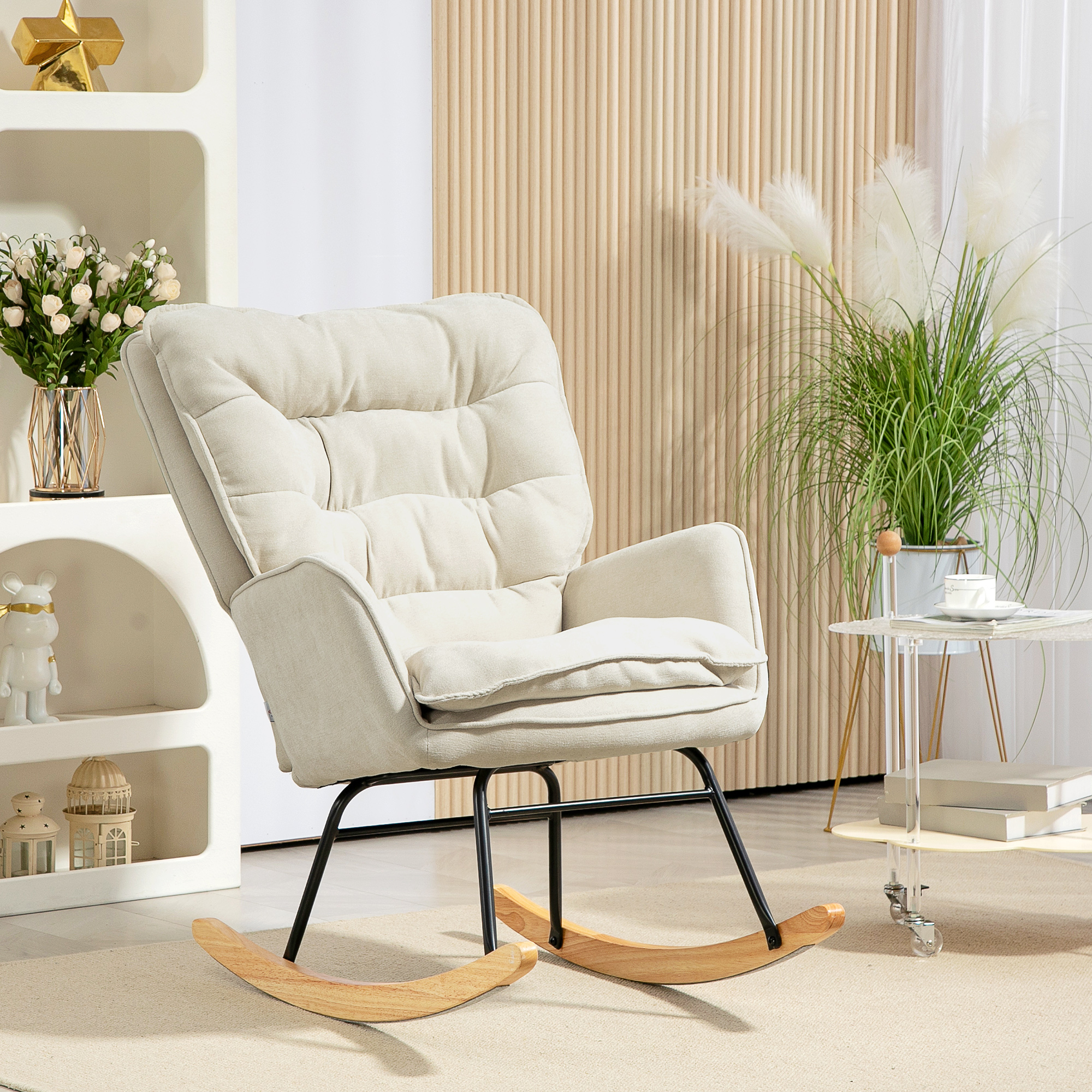 Fauteuil bascule assise large